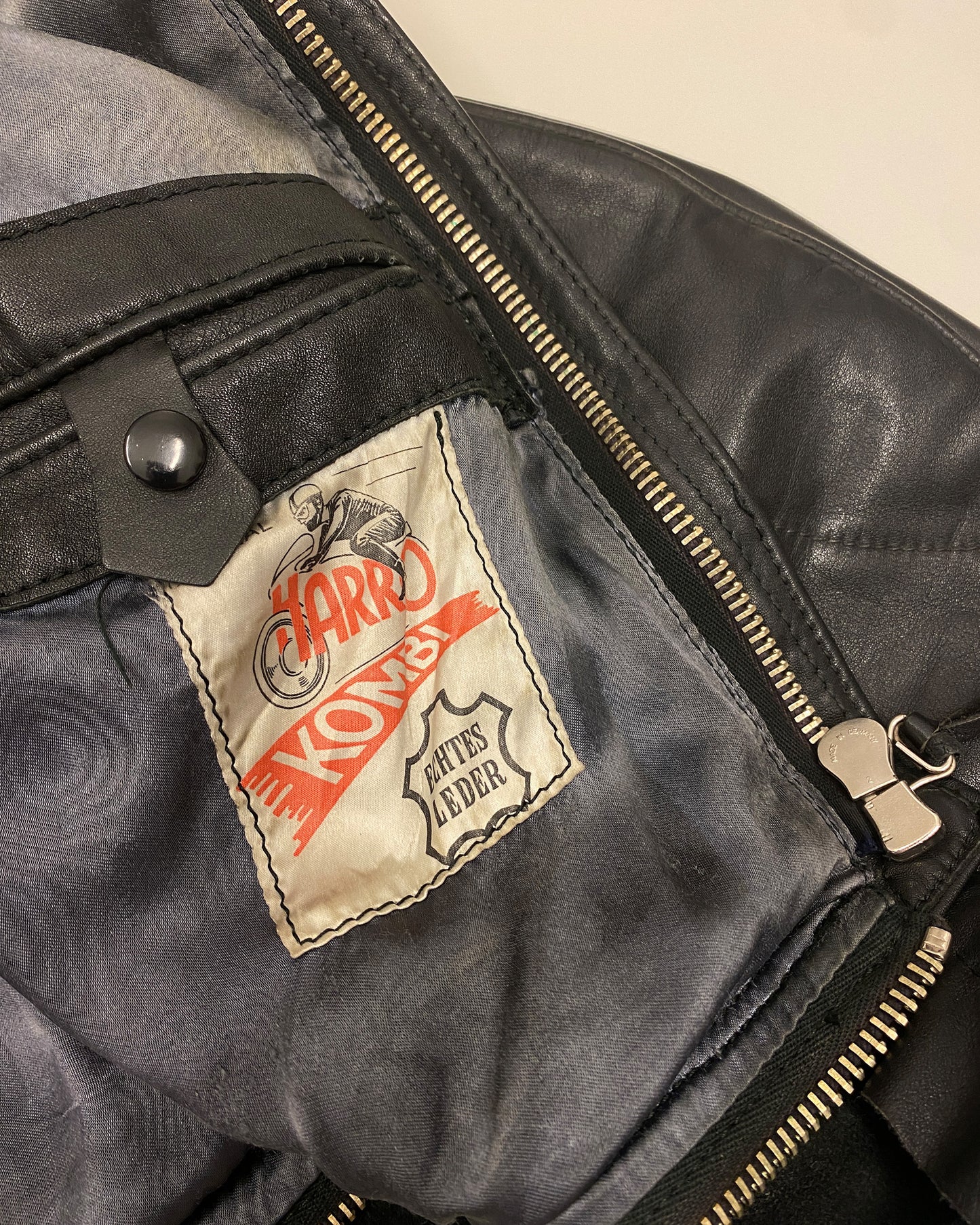 Harro 1970s Racing Leather Jacket Black