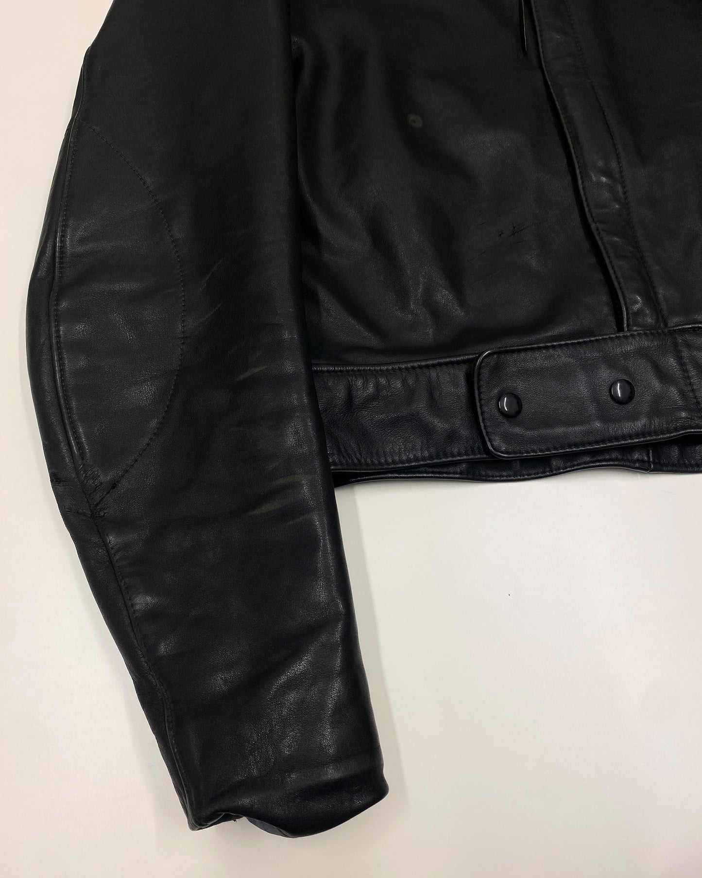 Harro 1970s Racing Leather Jacket Black