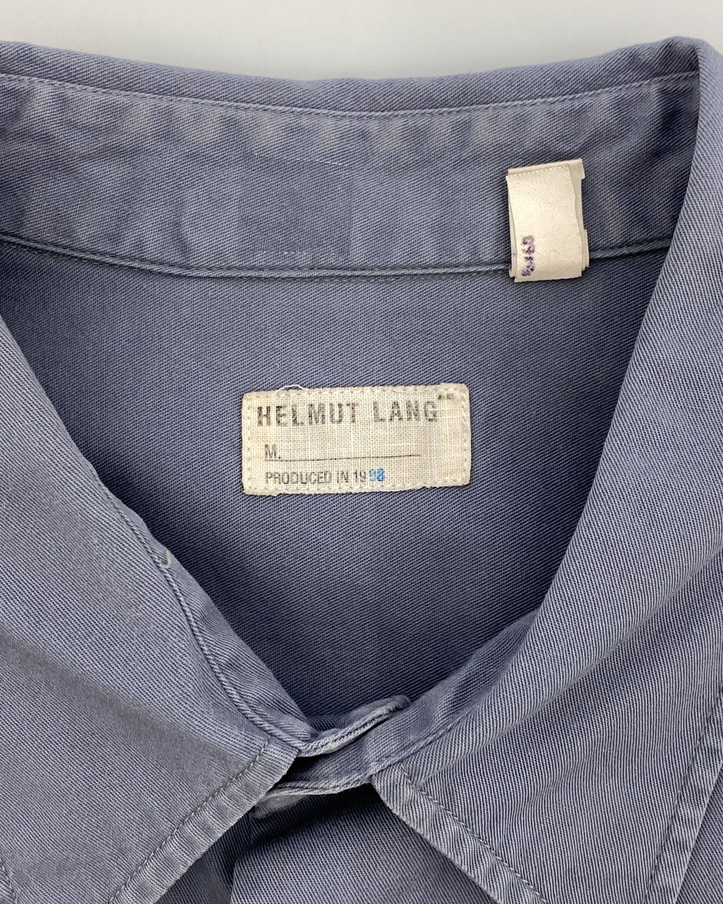 Helmut Lang 1998 Satin Striped Short Sleeve Shirt Grey