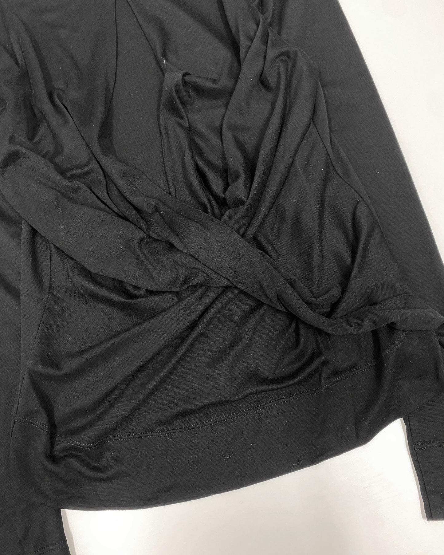 Helmut Lang 2010s Twisted Back Longlseeve Top Black