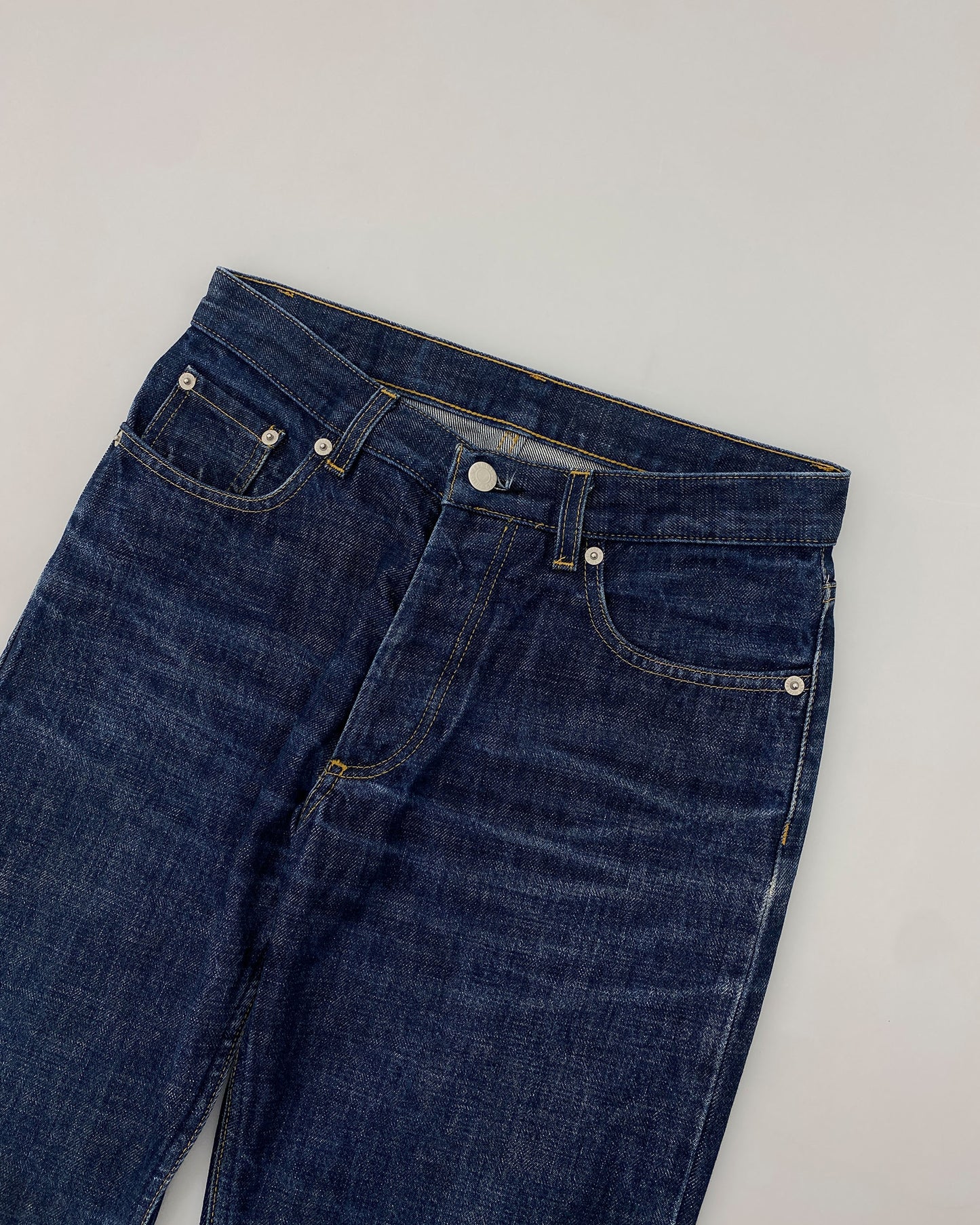 Helmut Lang 2000er Italienischer Schnitt Klassischer Denim Blau 