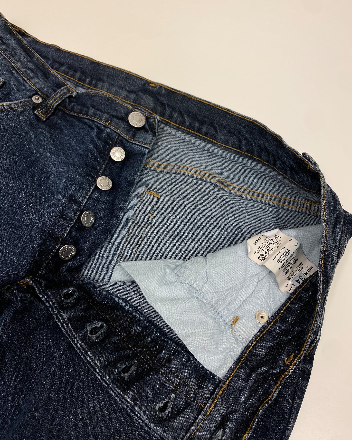 Helmut Lang 1998 Stretch Classic Denim Blue