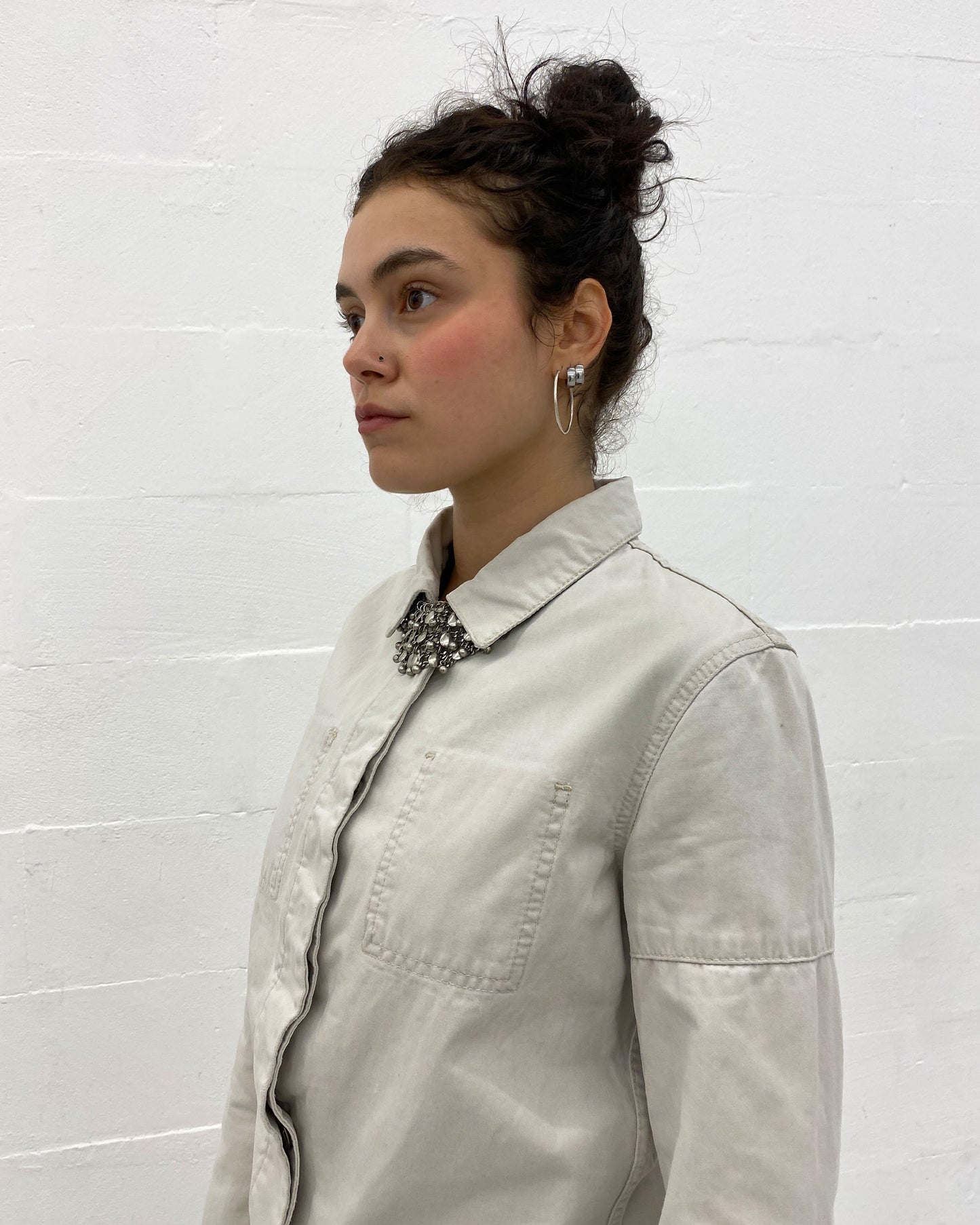 Helmut Lang 2000s Slim 2 Pocket Denim Jacket White