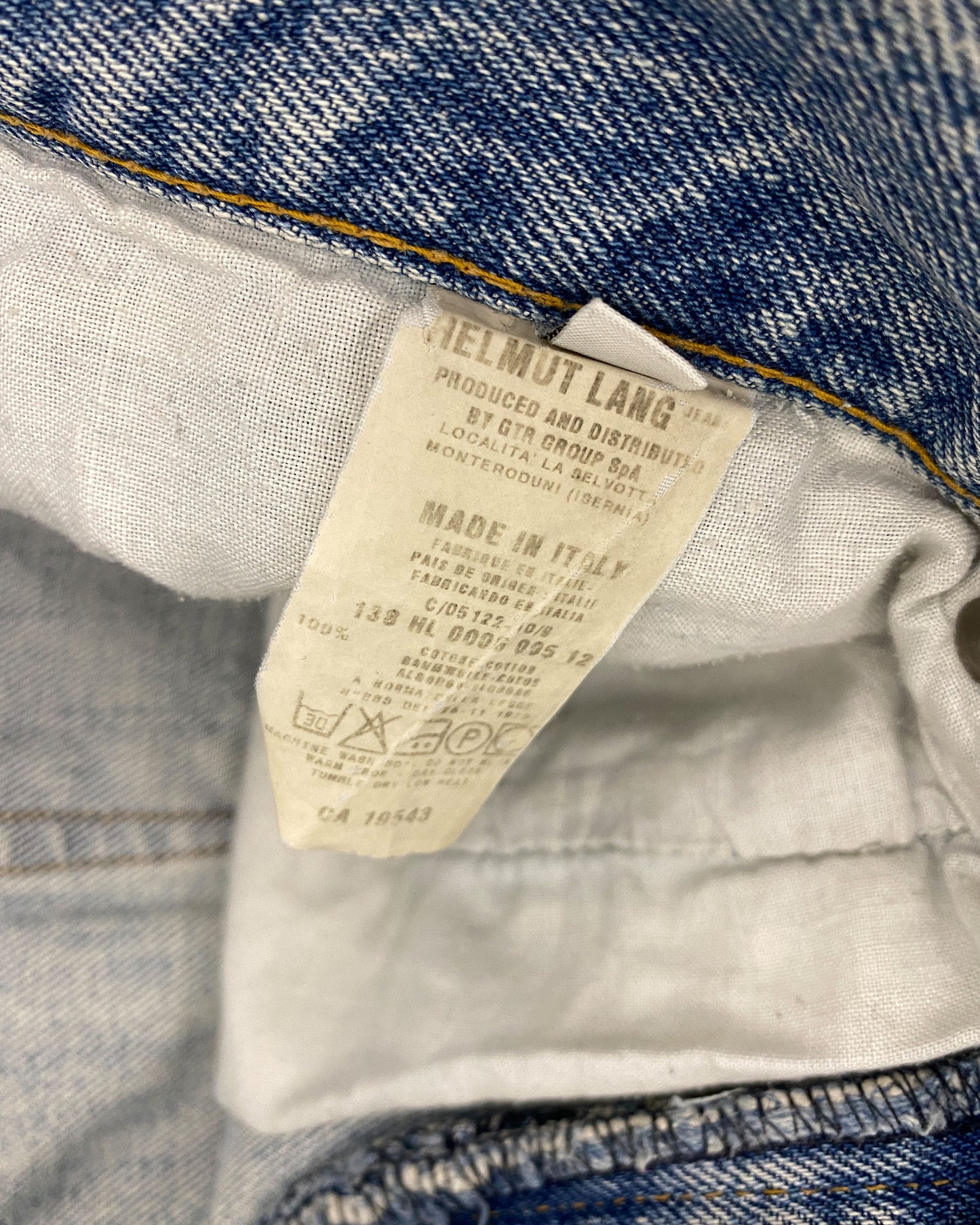 Helmut Lang 2000s Knee Blowout Boot Cut Vintage Sanded Denim Light Blue