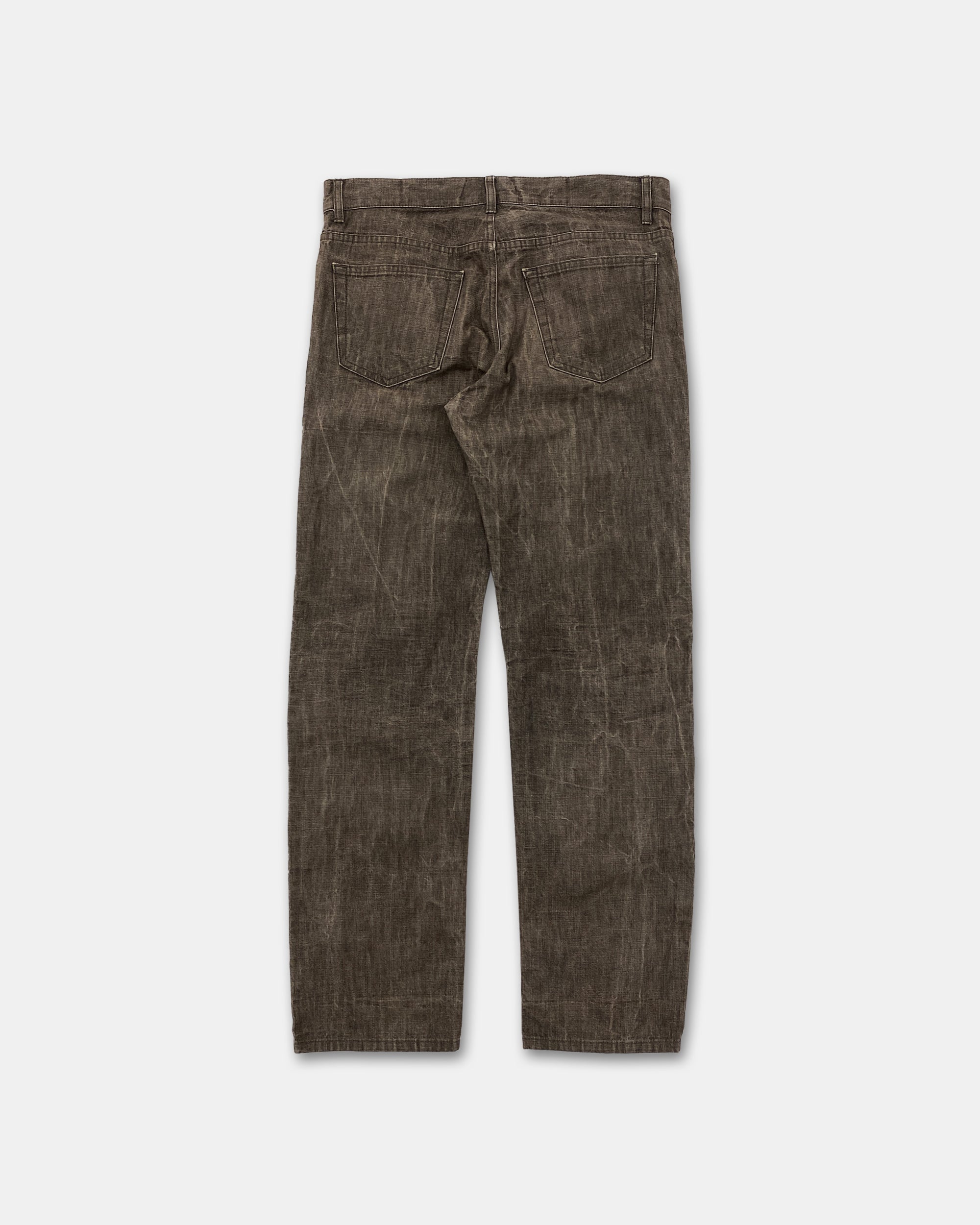 Helmut Lang 2000s Low Waist Contour Fit Raw Elastic Denim Pants