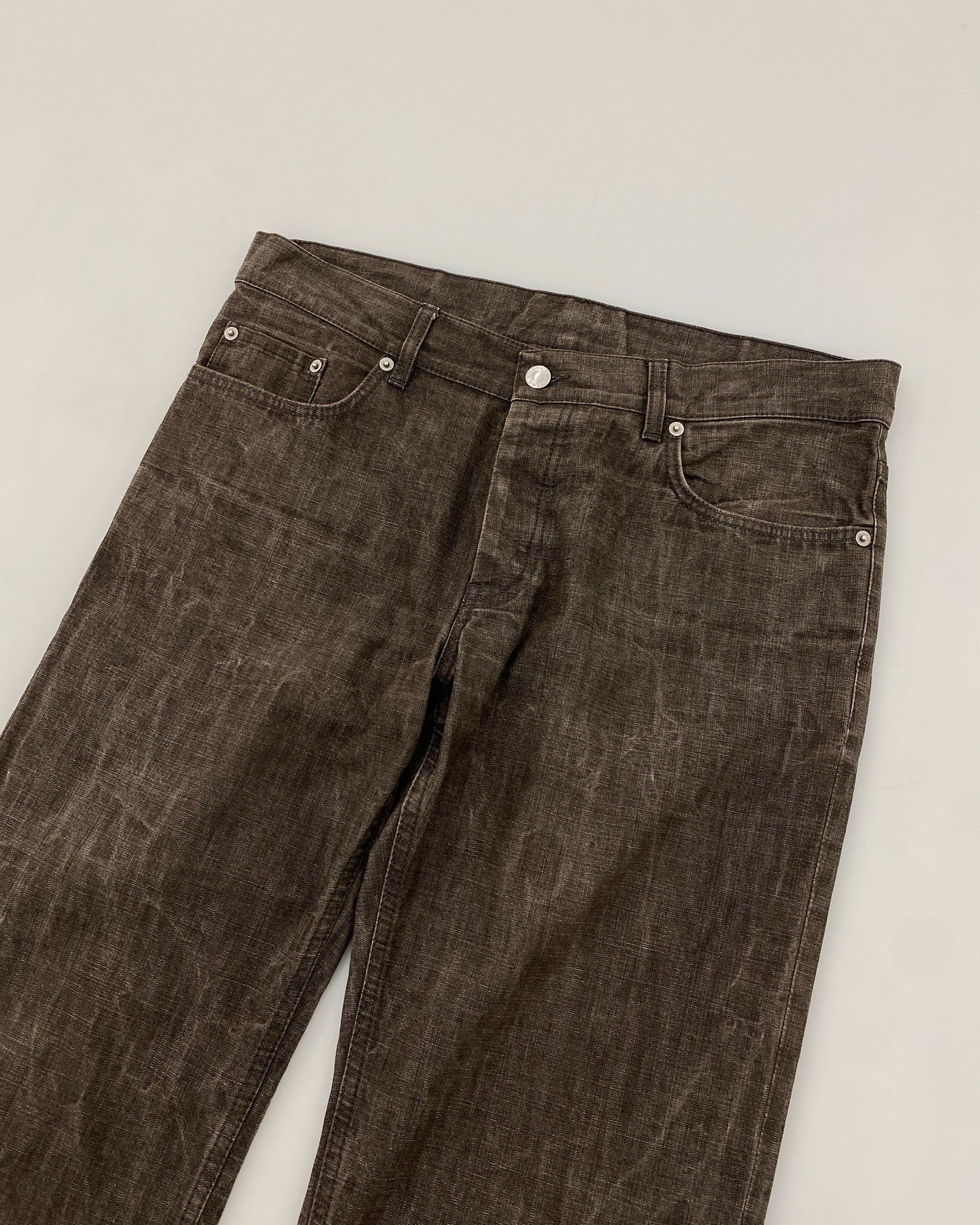Helmut Lang 2000s Low Waist Contour Fit Raw Elastic Denim Pants