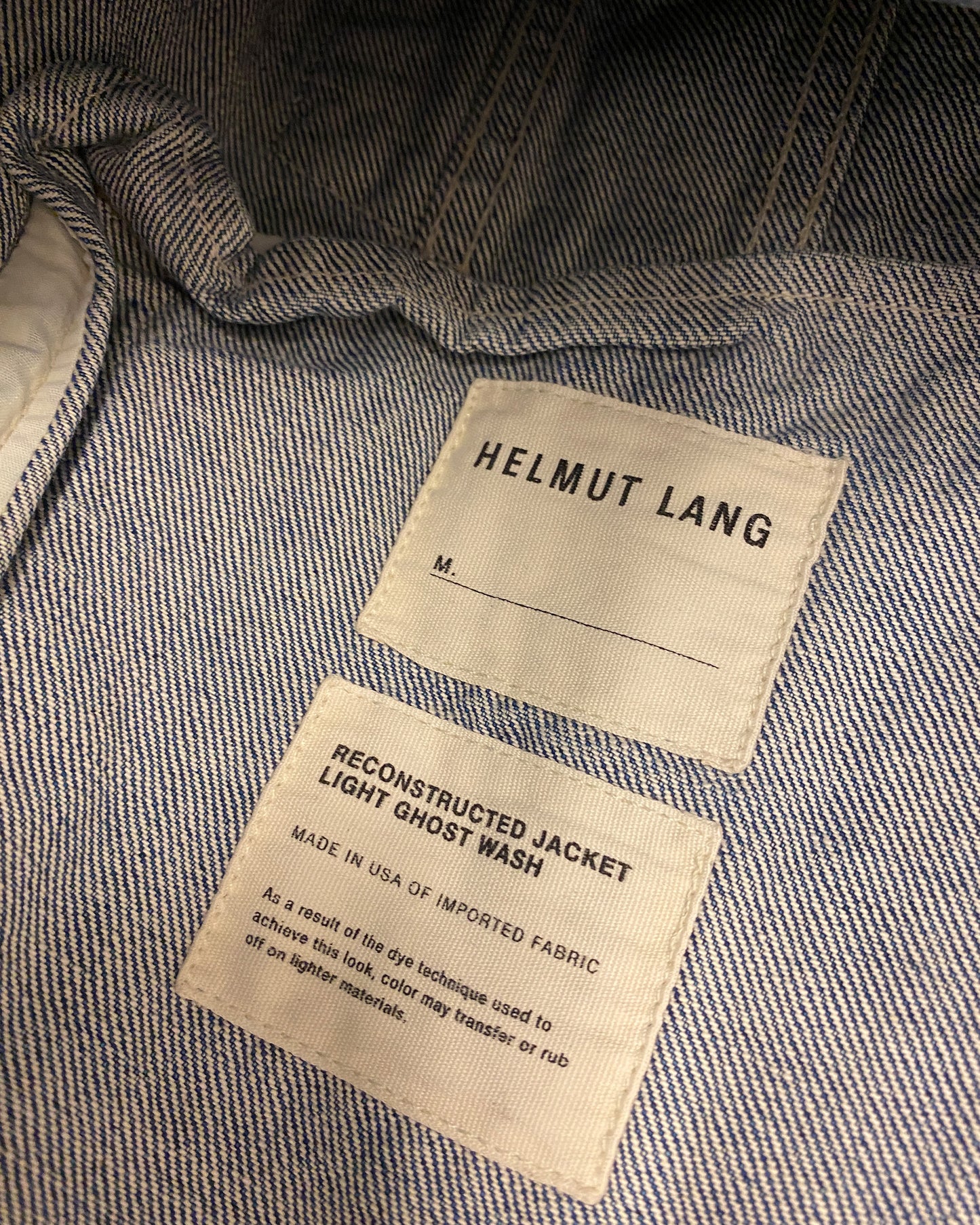 Helmut Lang 2010s Reconstructed Open Hem Distressed Denim Jacket Blue