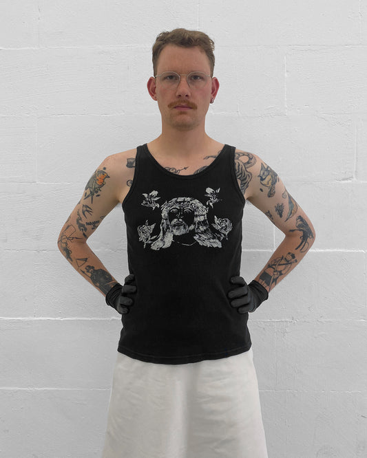 Helmut Lang Jeans 1996 Jesus Tanktop Black