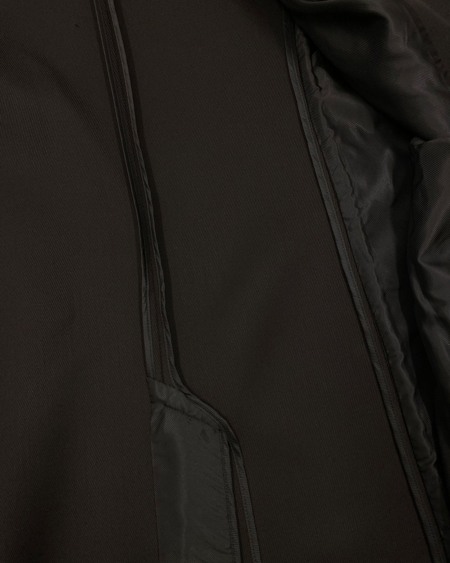 Helmut Lang 2020s Open Hem Double Breasted Wool Coat Black