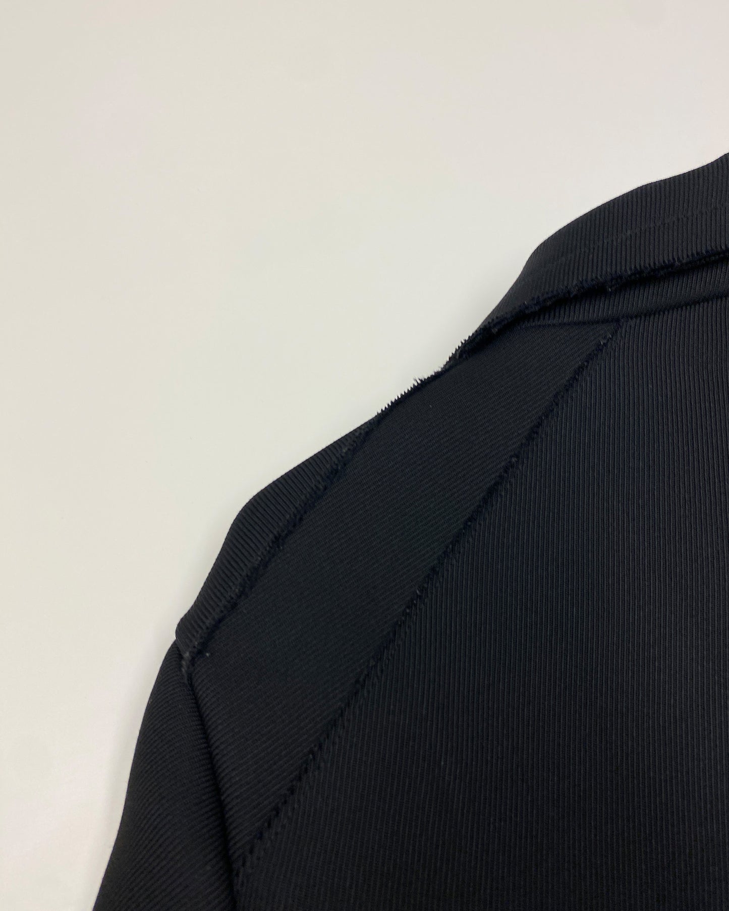 Helmut Lang 2020s Open Hem Double Breasted Wool Coat Black