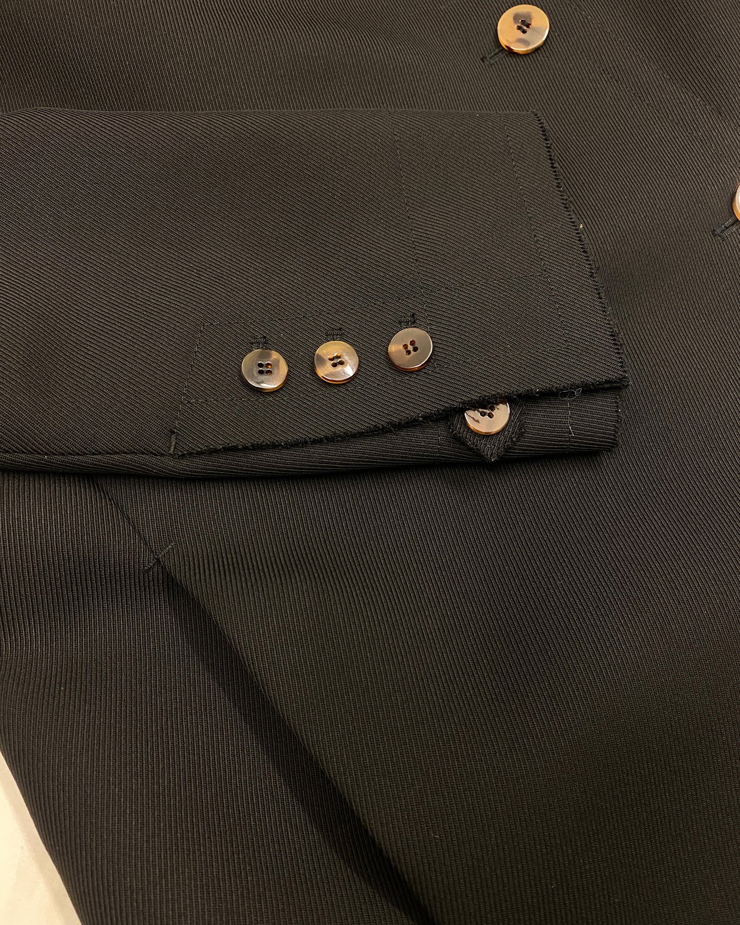 Helmut Lang 2020s Open Hem Double Breasted Wool Coat Black