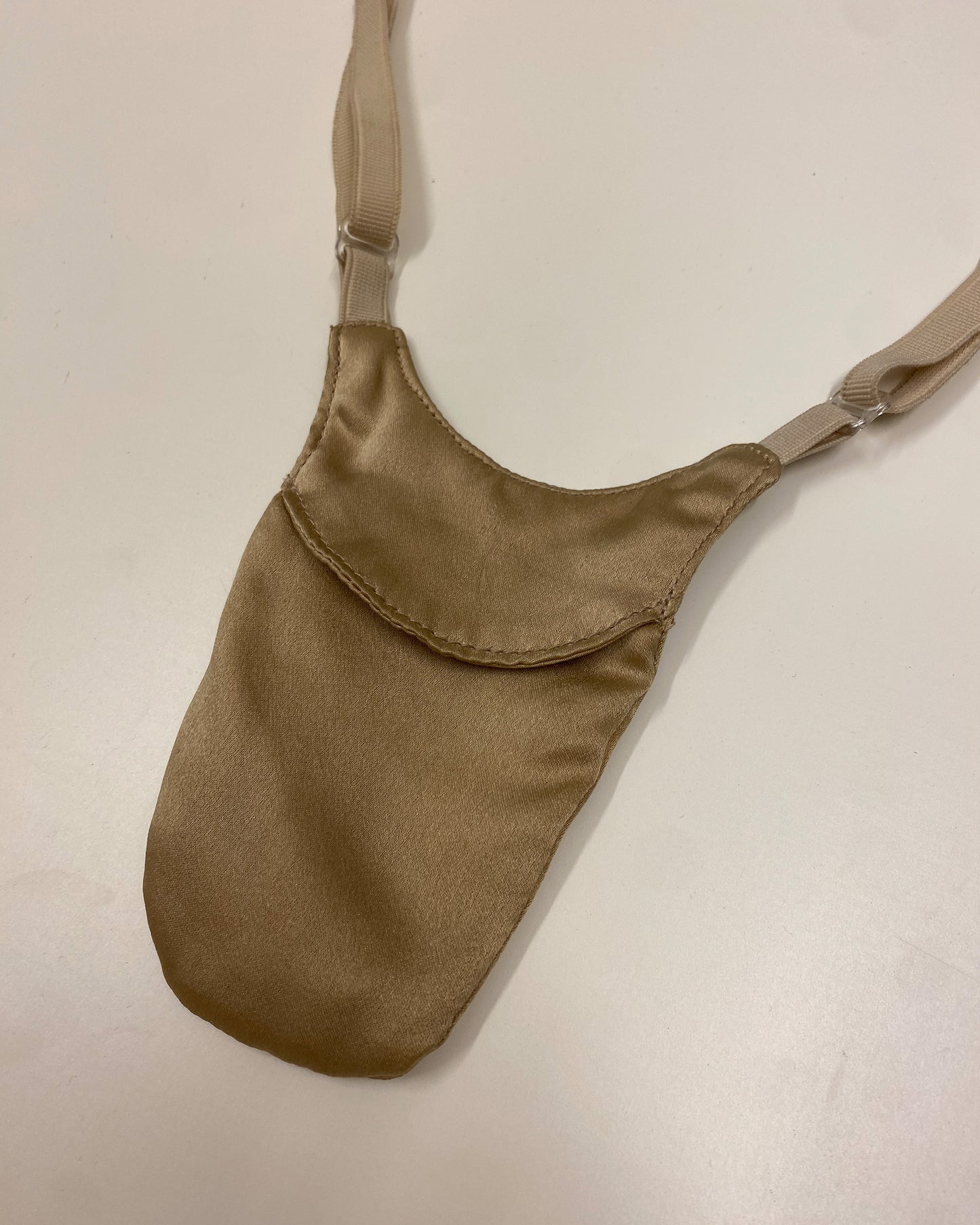 Helmut Lang SS2000 Small Satin Silk Bra Pouch Bag Beige