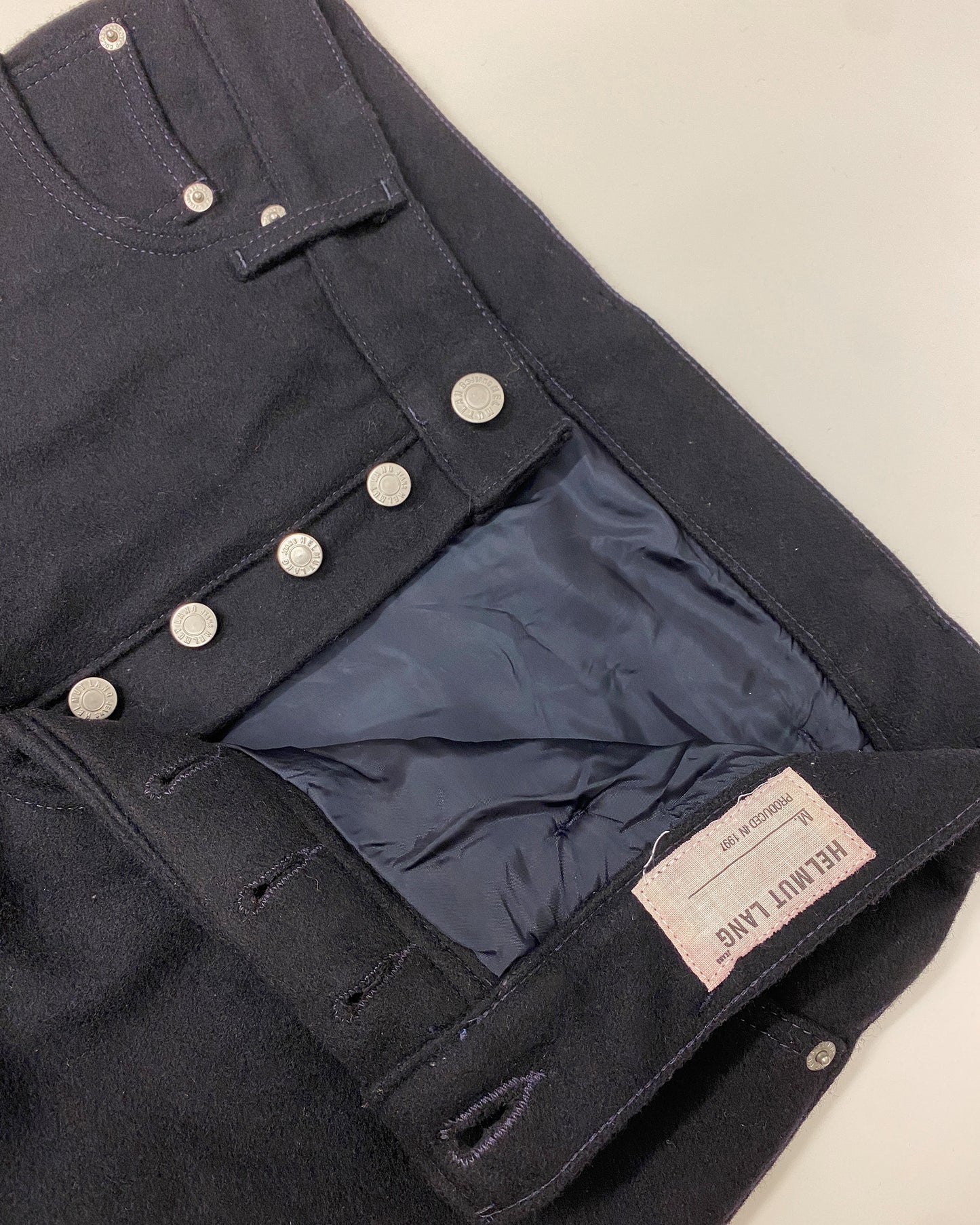 Helmut Lang 1997 Wool GTR Pants Navy