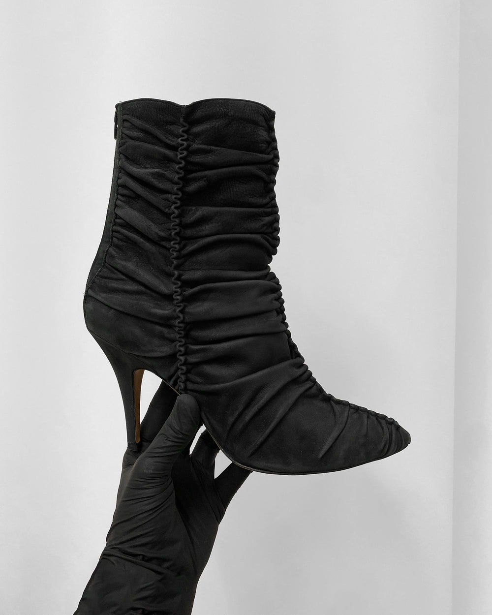 Jean-Michel Cazabat 2000s Gathered Leather Heels Black