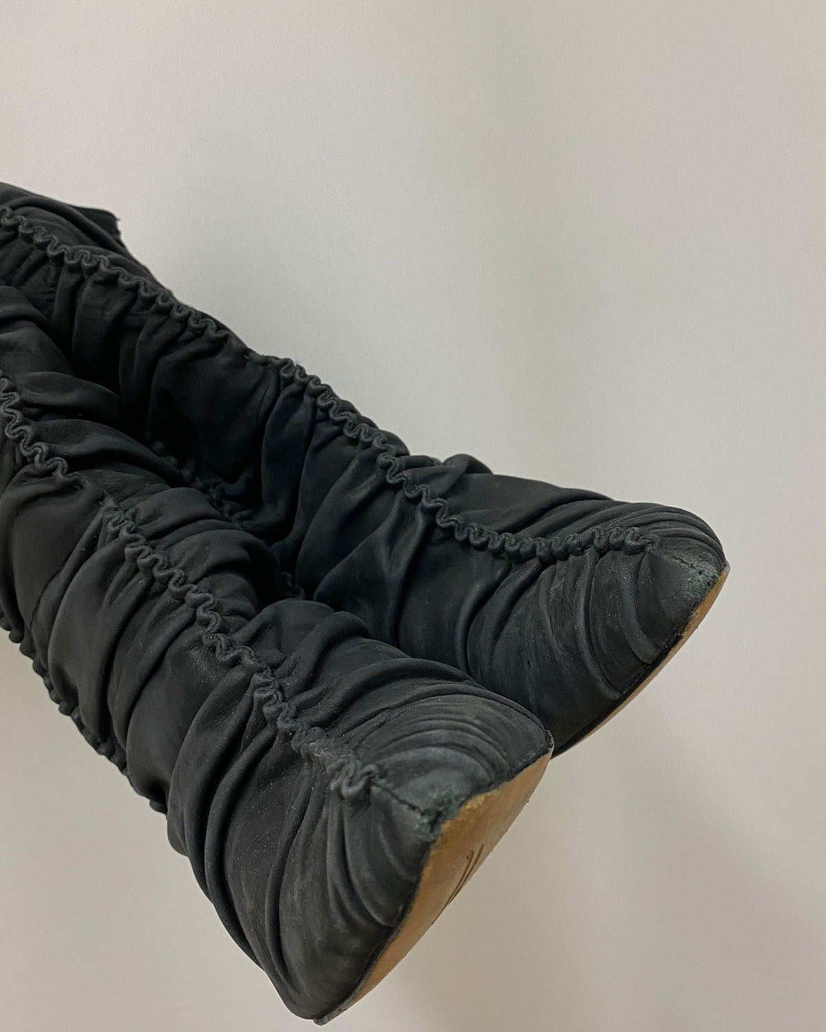 Jean-Michel Cazabat 2000s Gathered Leather Heels Black
