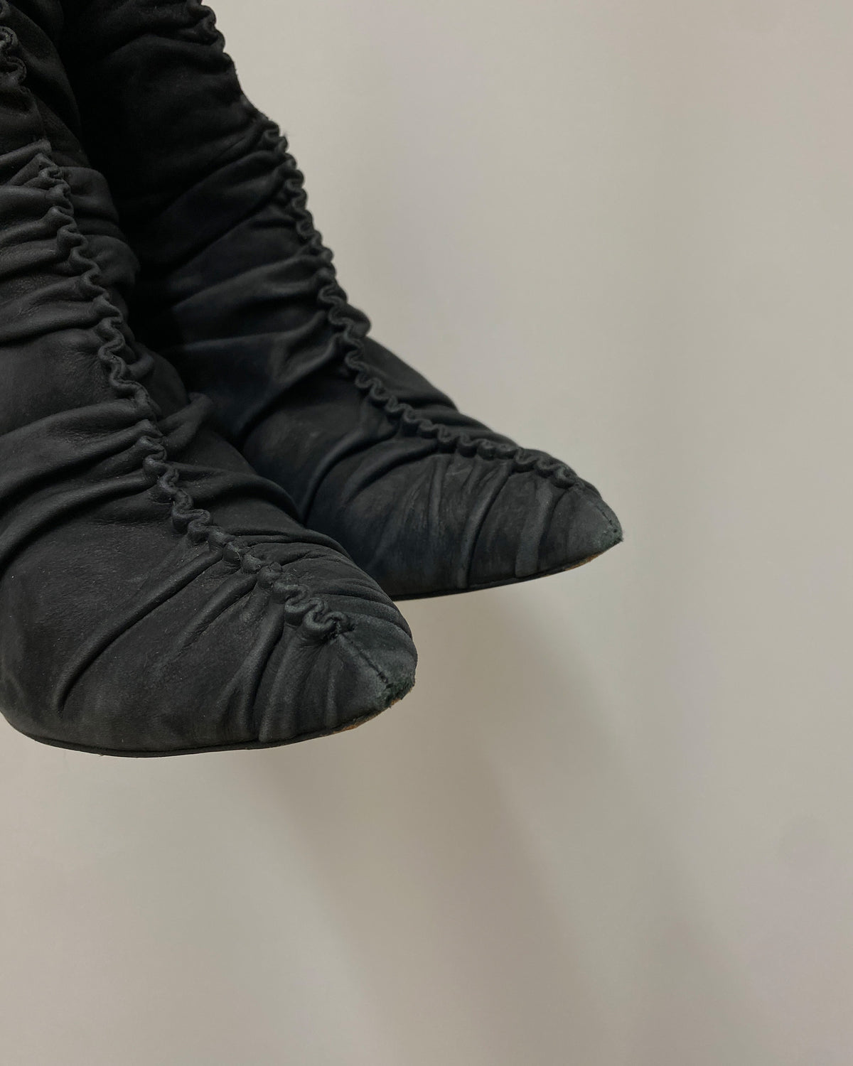 Jean-Michel Cazabat 2000s Gathered Leather Heels Black
