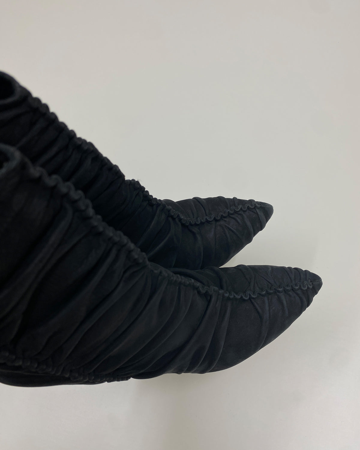 Jean-Michel Cazabat 2000s Gathered Leather Heels Black
