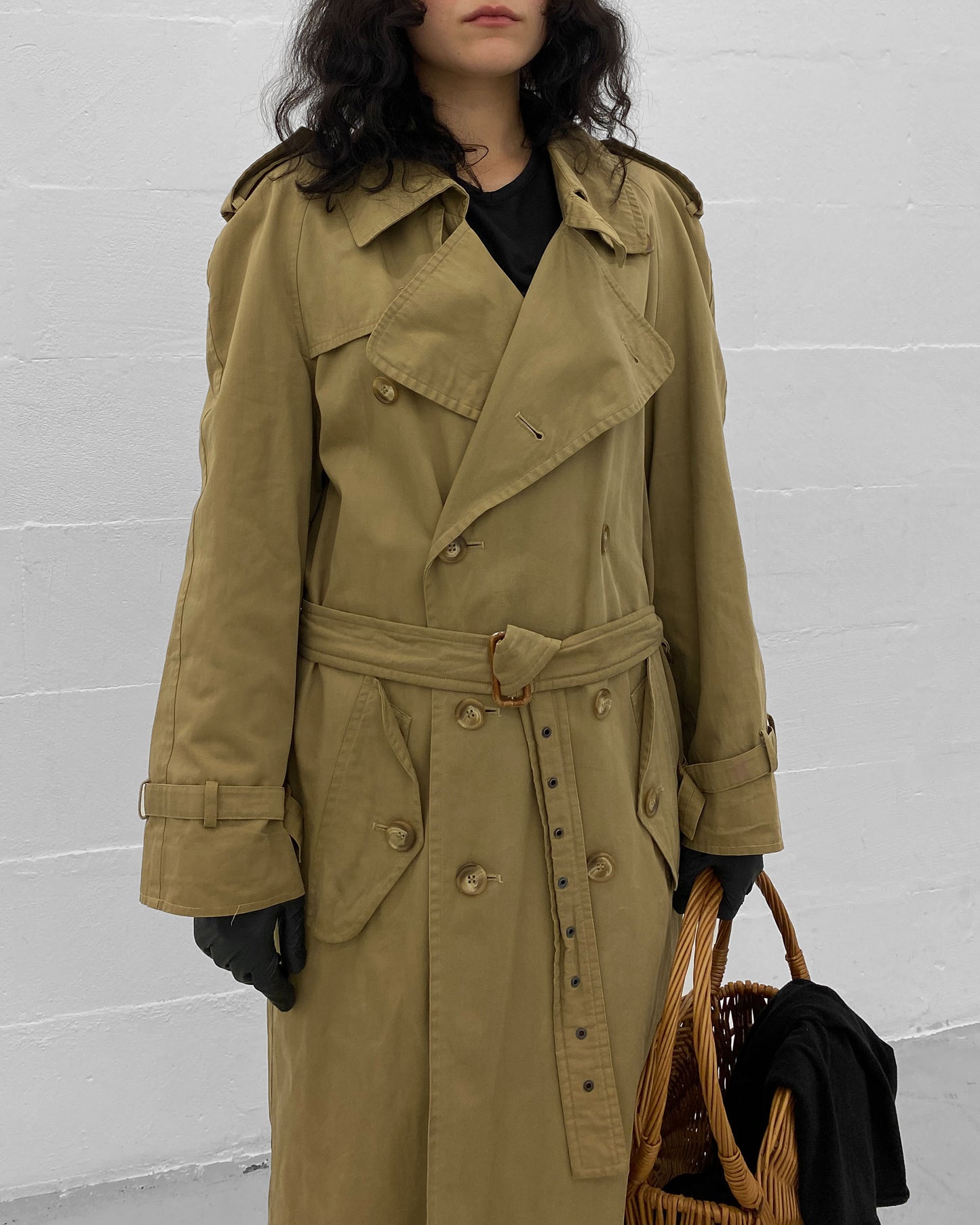 Boss Creation Hugo Boss Paris 1970s Trench Coat Beige