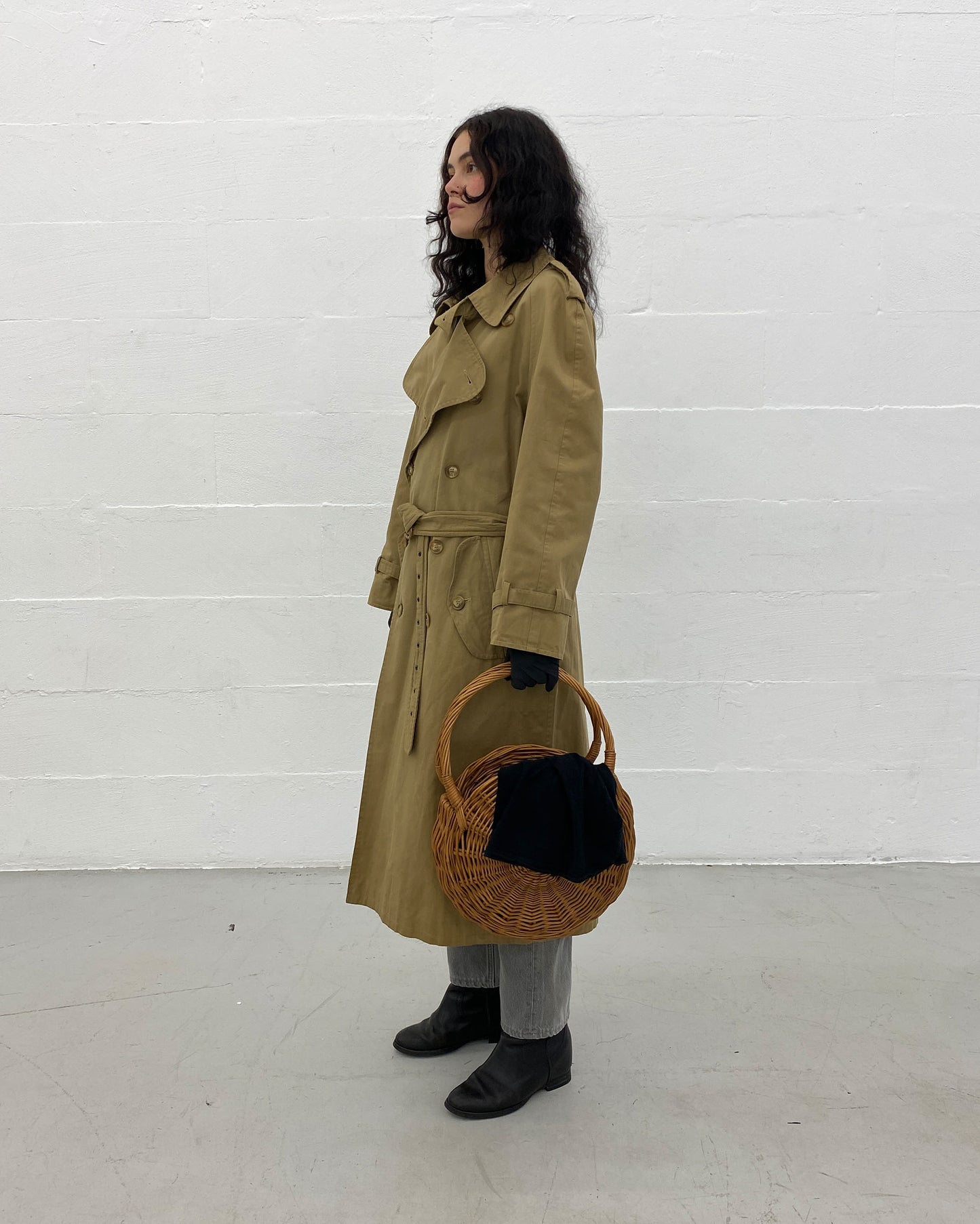 Boss Creation Hugo Boss Paris 1970s Trench Coat Beige