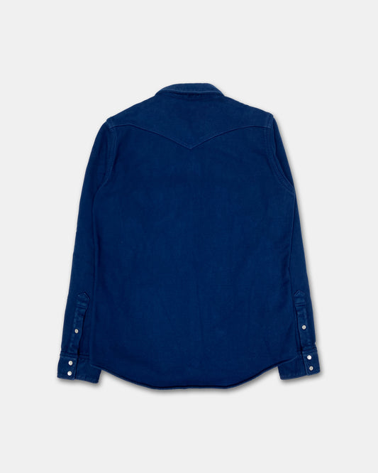 Iron Heart 2010s Heavyweight Push Button Western Shirt Blue