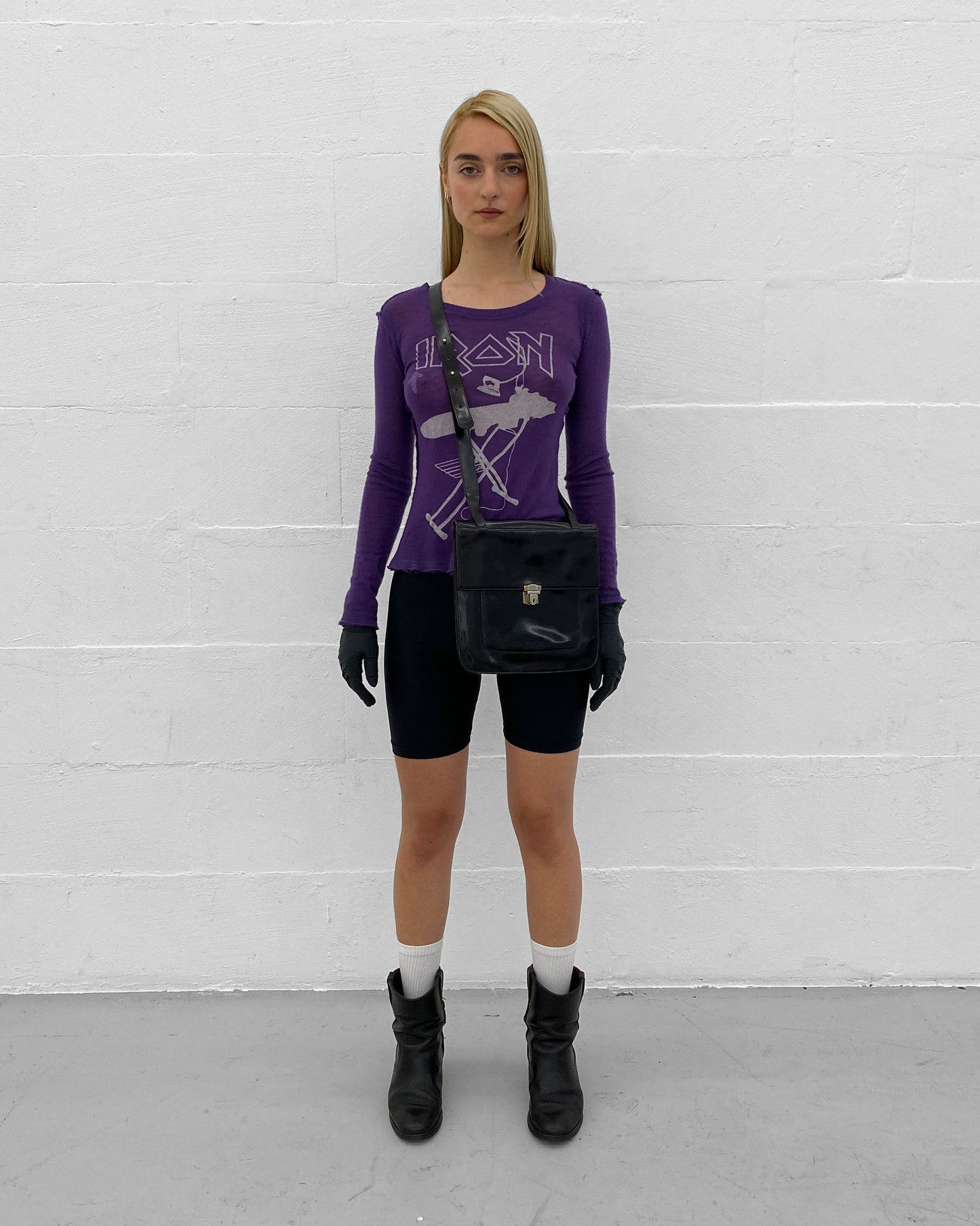 Hvana 2010s Iron Cashmere Longsleeve Knit Top Purple
