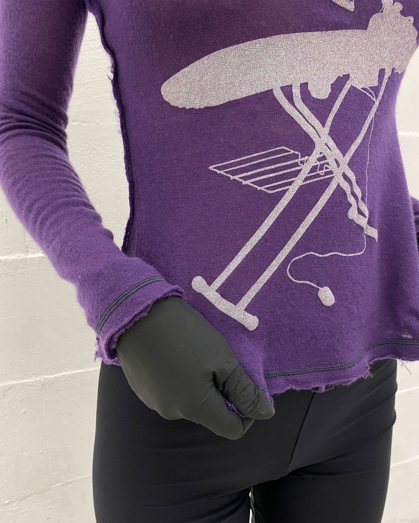 Hvana 2010s Iron Cashmere Longsleeve Knit Top Purple