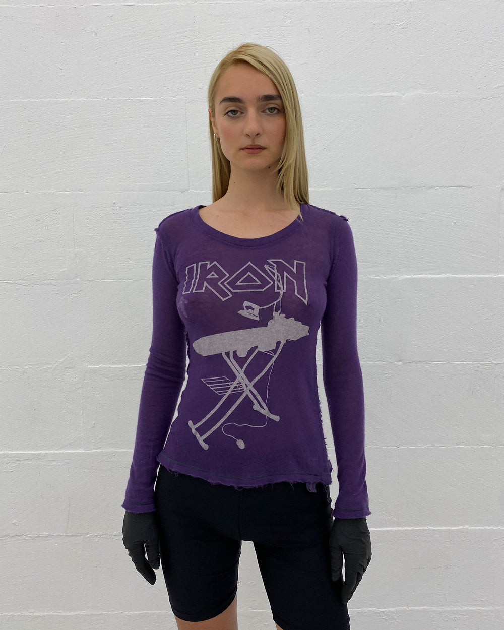 Hvana 2010s Iron Cashmere Longsleeve Knit Top Purple