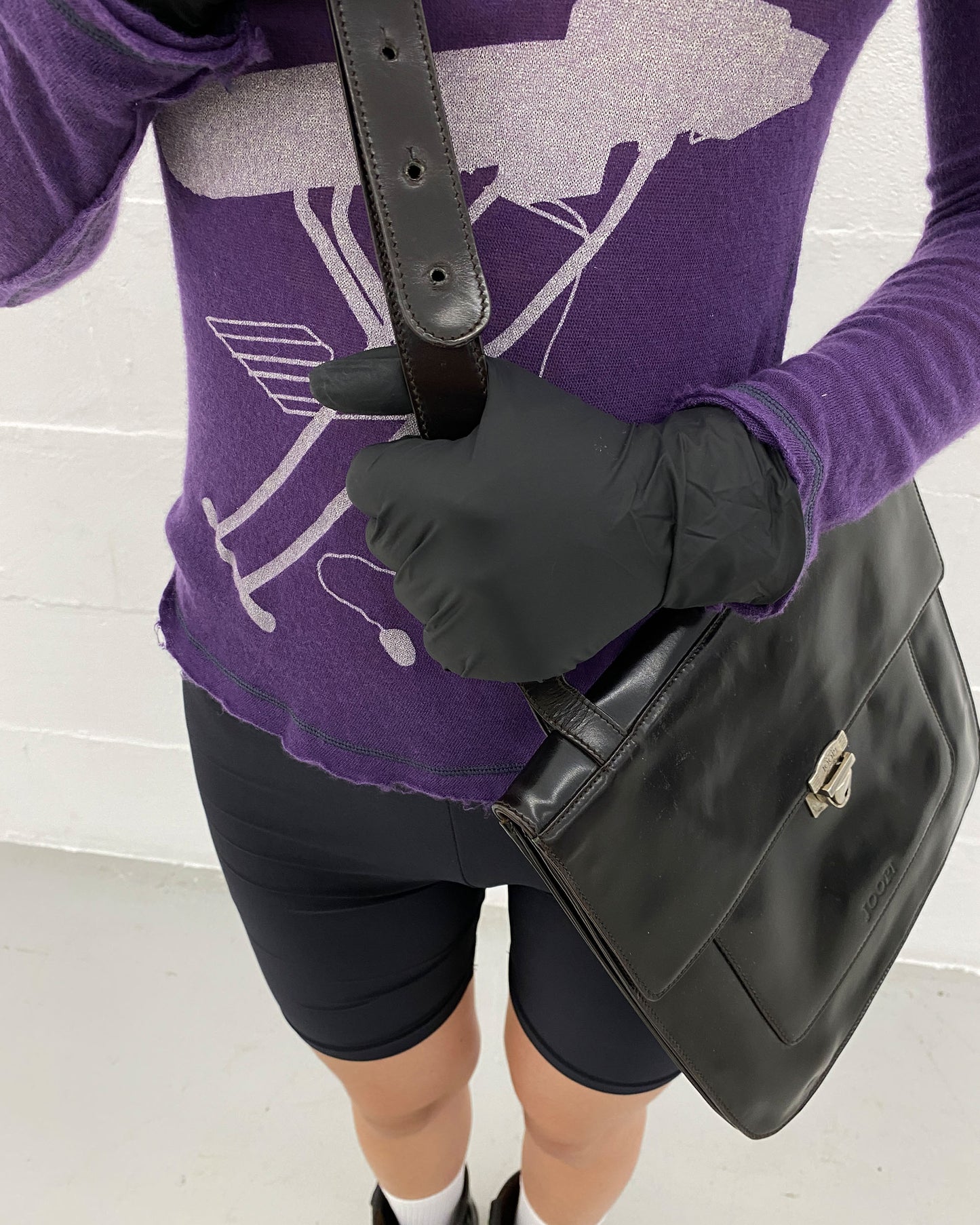 Joop! 2000s Handmade Leather Shoulder Bag Dark Brown
