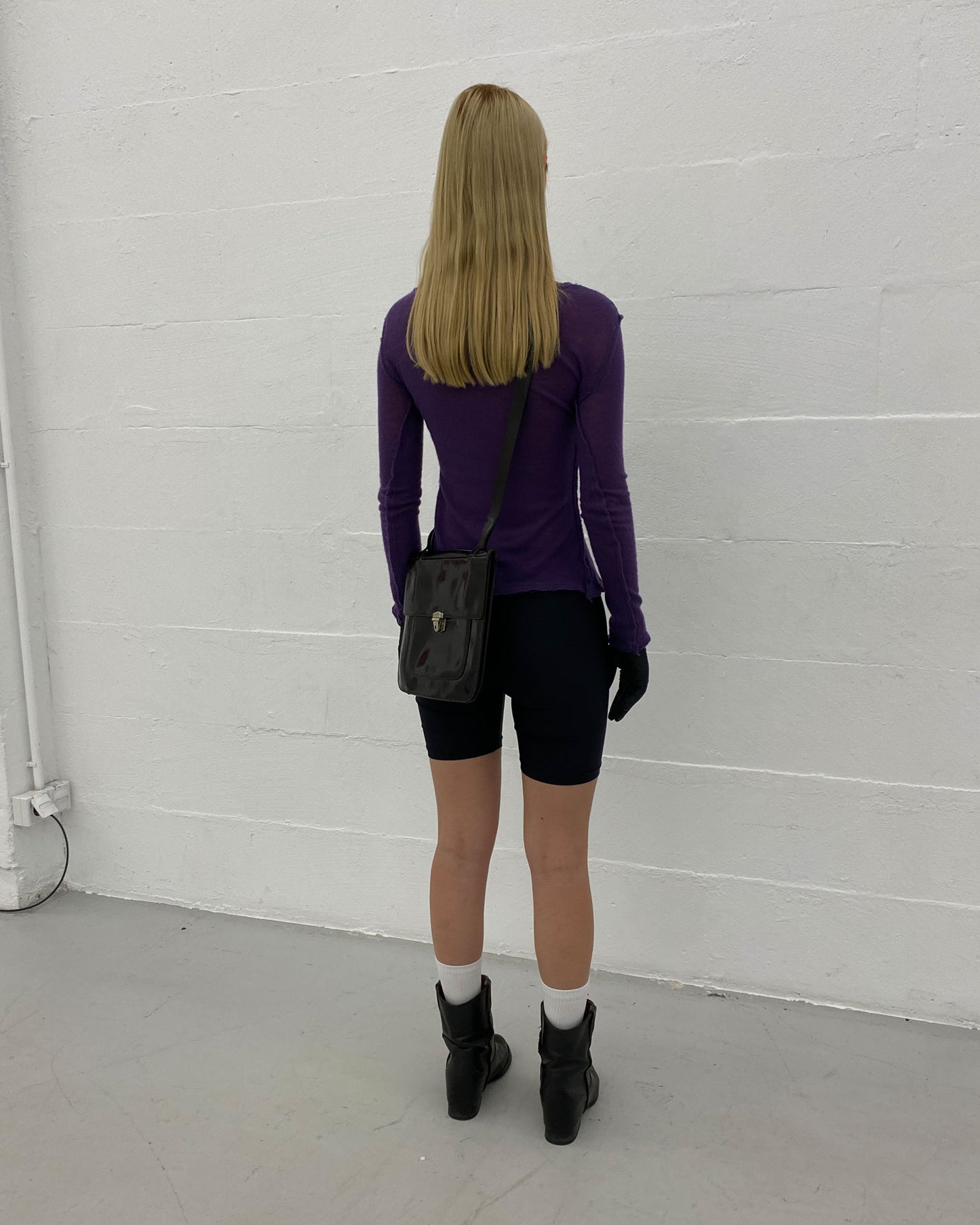 Hvana 2010s Iron Cashmere Longsleeve Knit Top Purple