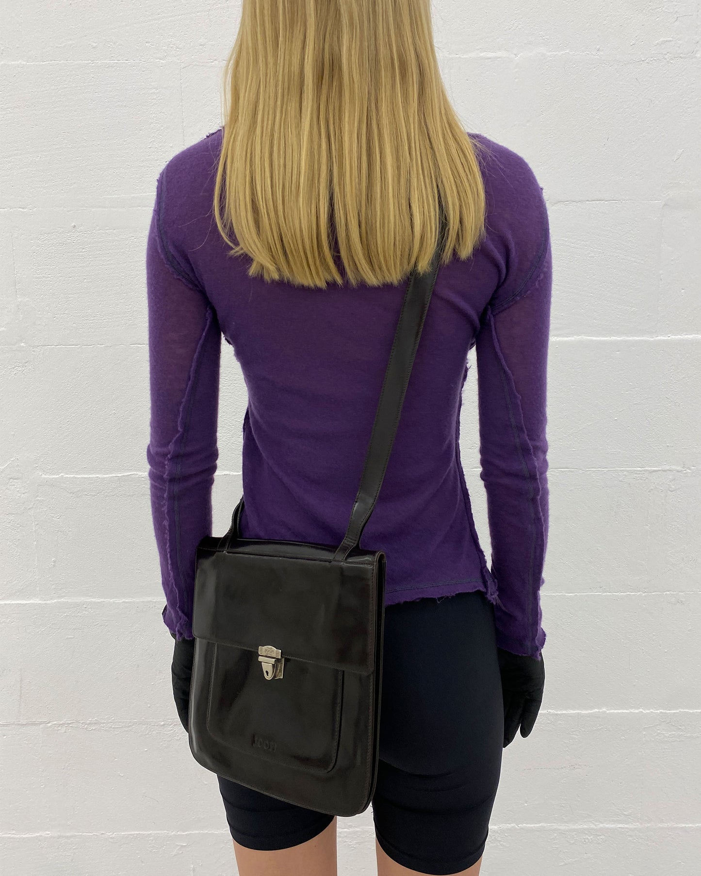 Joop! 2000s Handmade Leather Shoulder Bag Dark Brown