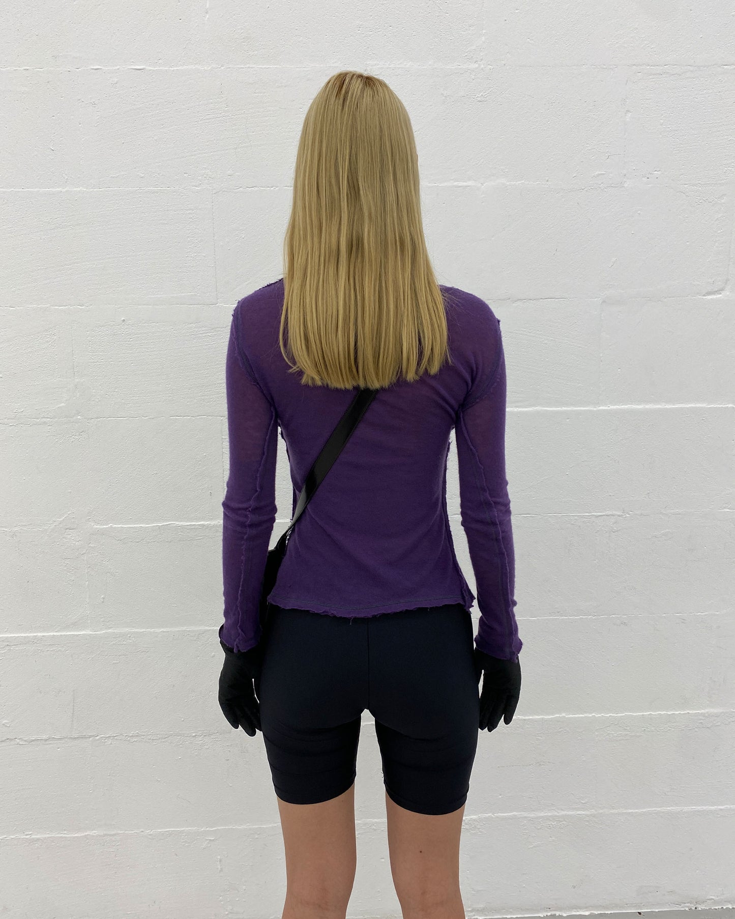 Hvana 2010s Iron Cashmere Longsleeve Knit Top Purple