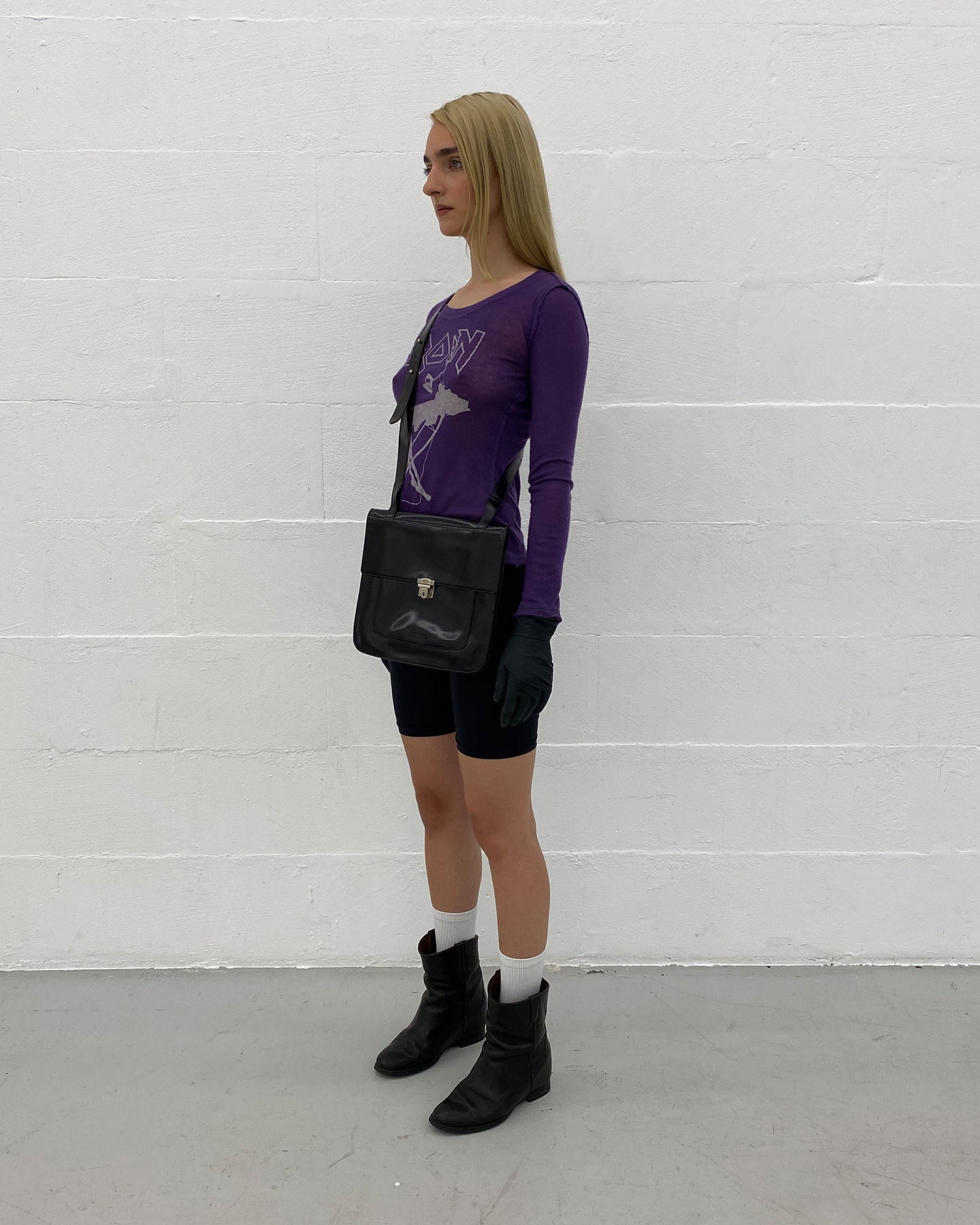 Hvana 2010s Iron Cashmere Longsleeve Knit Top Purple