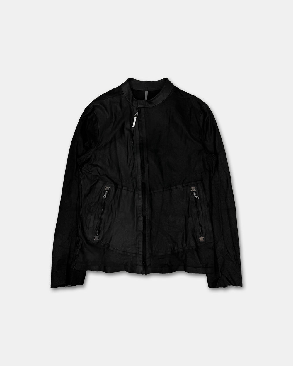 Isaac Sellam 2020s Washed Calf Leather Jacket Black