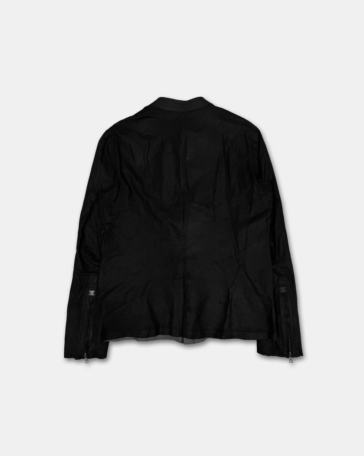 Isaac Sellam 2020s Washed Calf Leather Jacket Black