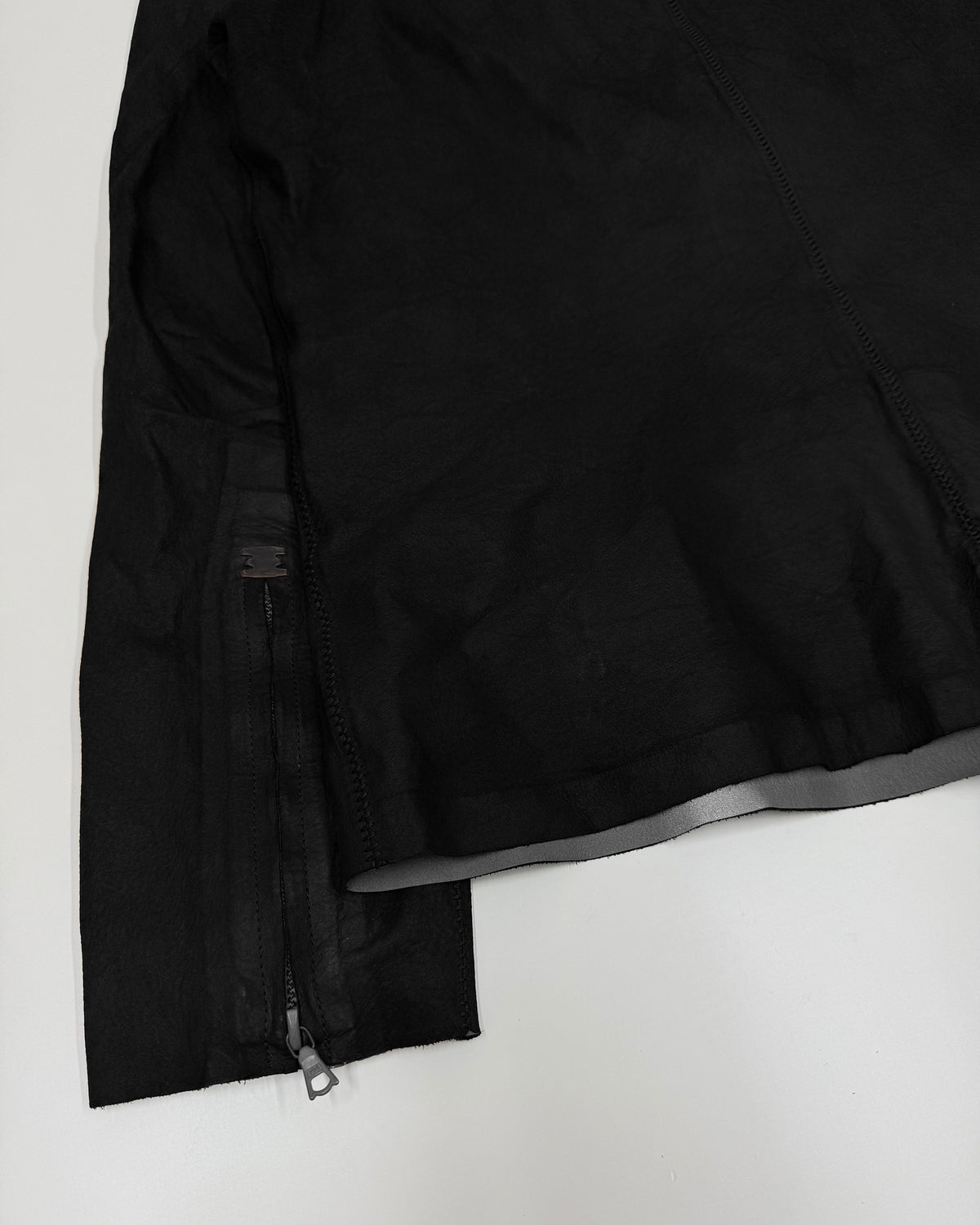 Isaac Sellam 2020s Washed Calf Leather Jacket Black