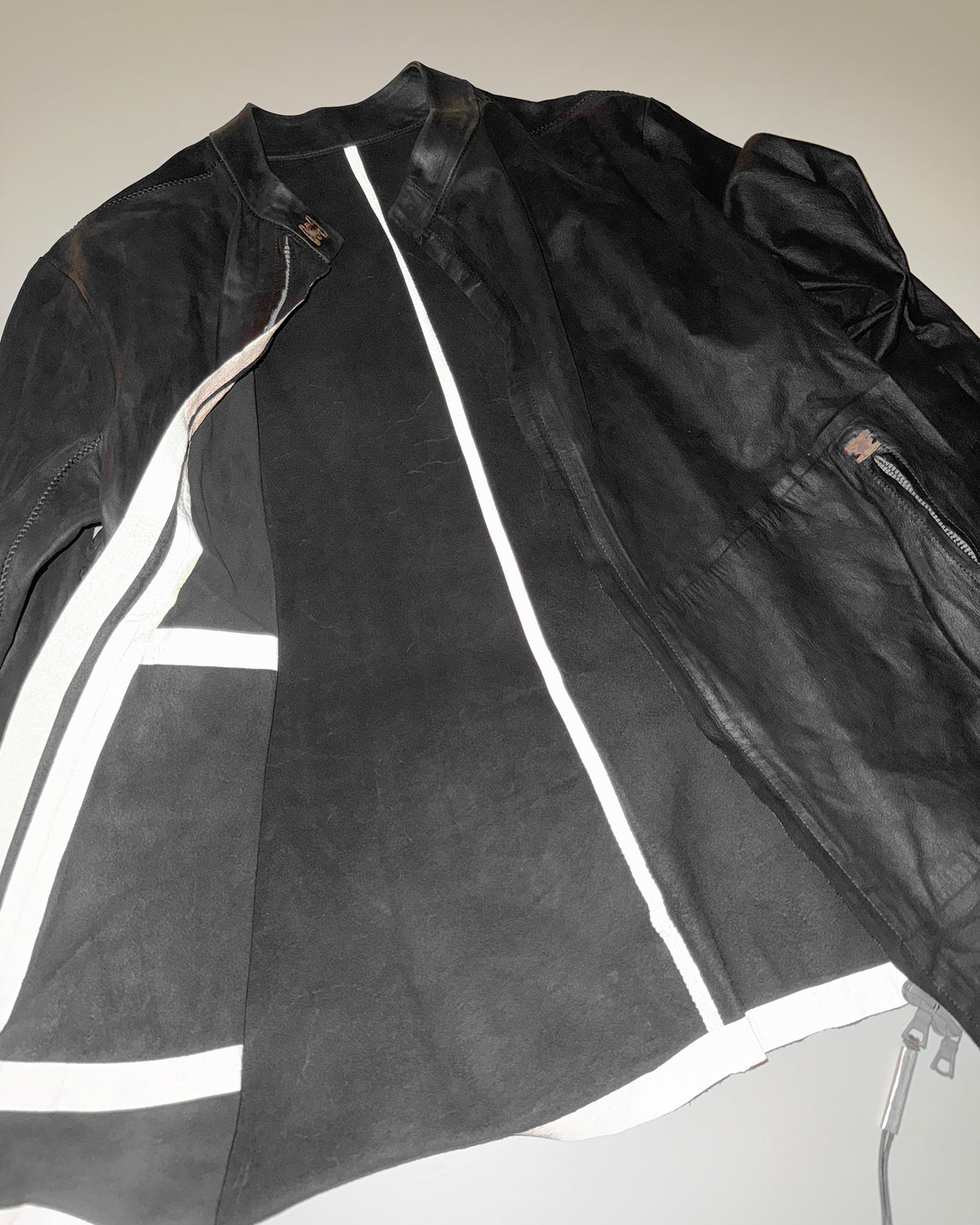 Isaac Sellam 2020s Washed Calf Leather Jacket Black
