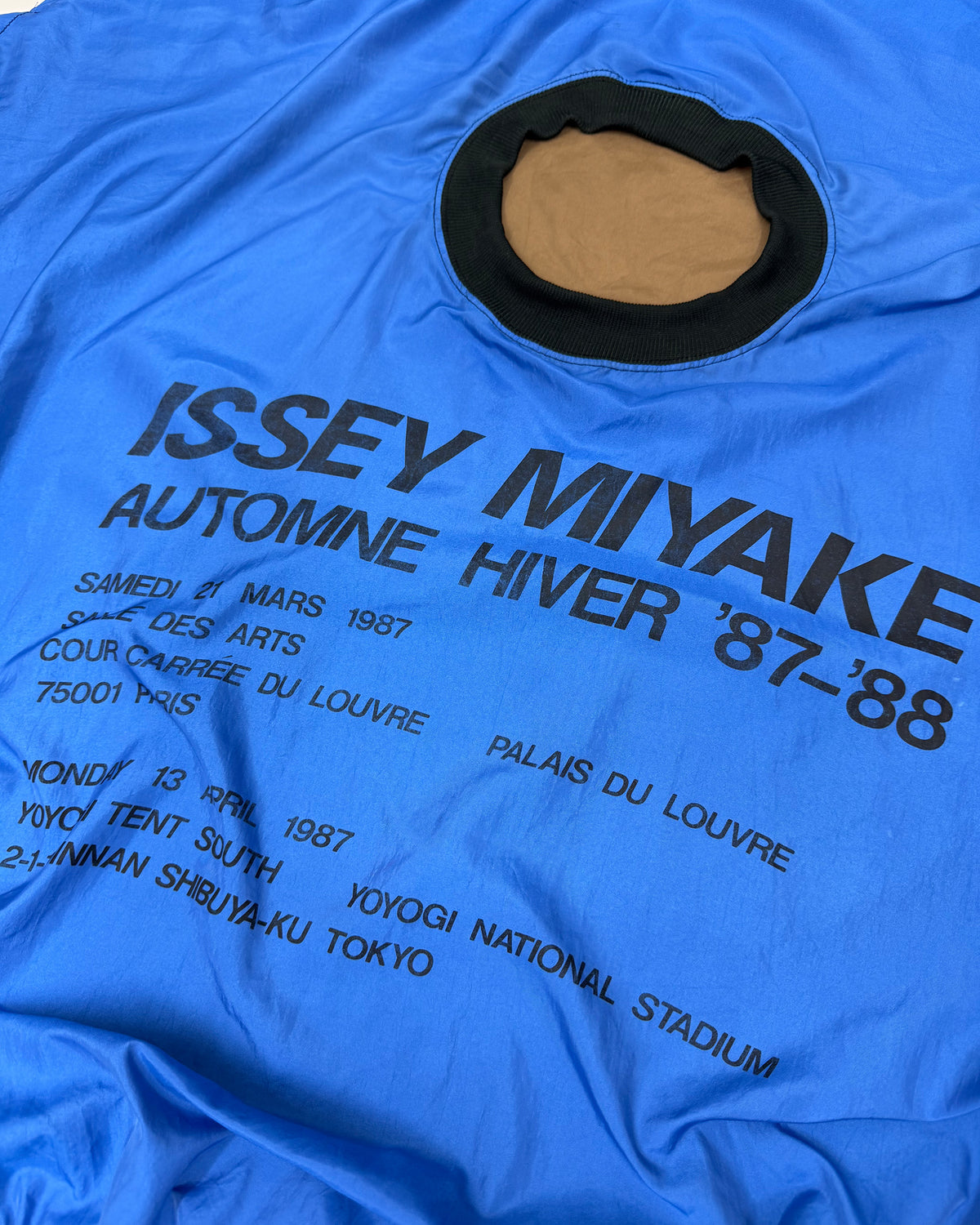 Issey Miyake FW1987 Circle Pattern Nylon Staff Crewneck Blue