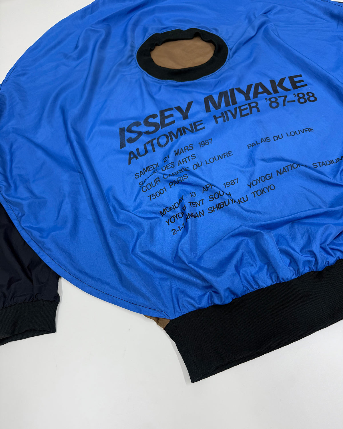 Issey Miyake FW1987 Circle Pattern Nylon Staff Crewneck Blue