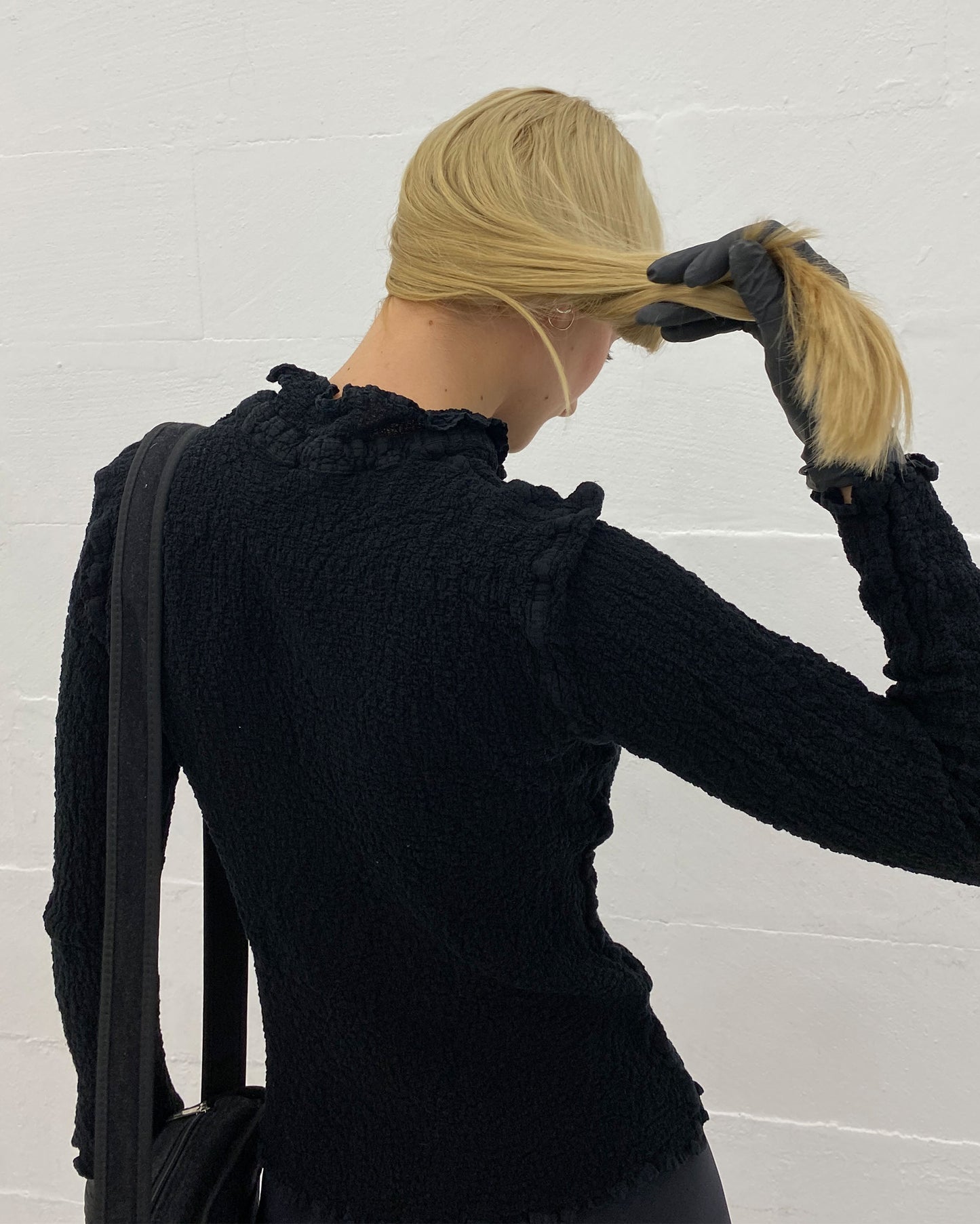 Issey Miyake 2010s Cauliflower Button Top Black