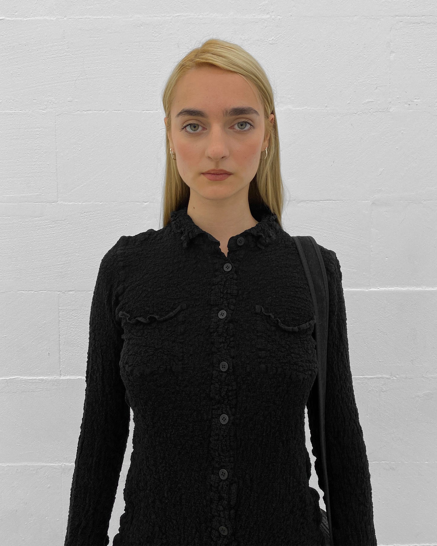 Issey Miyake 2010s Cauliflower Button Top Black