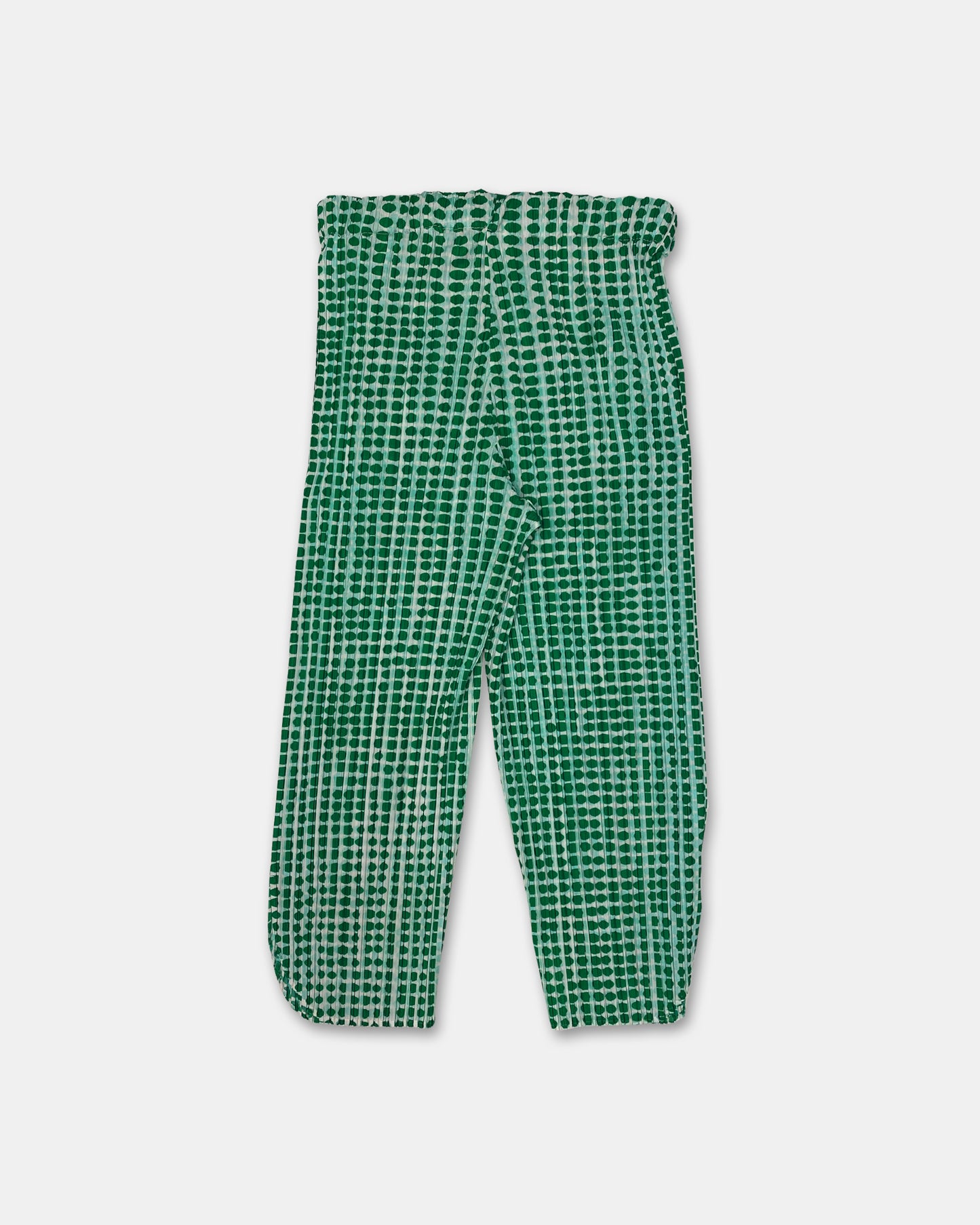 Issey Miyake 2010s Pleated Polka Dot Capri Pants Green