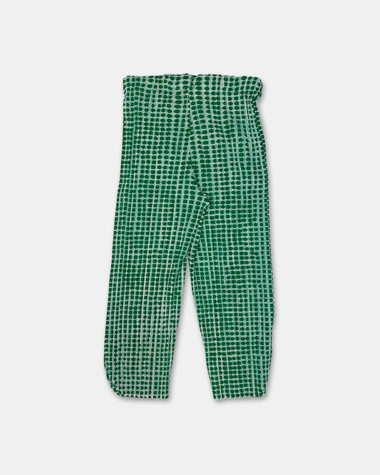 Issey Miyake 2010s Pleated Polka Dot Capri Pants Green