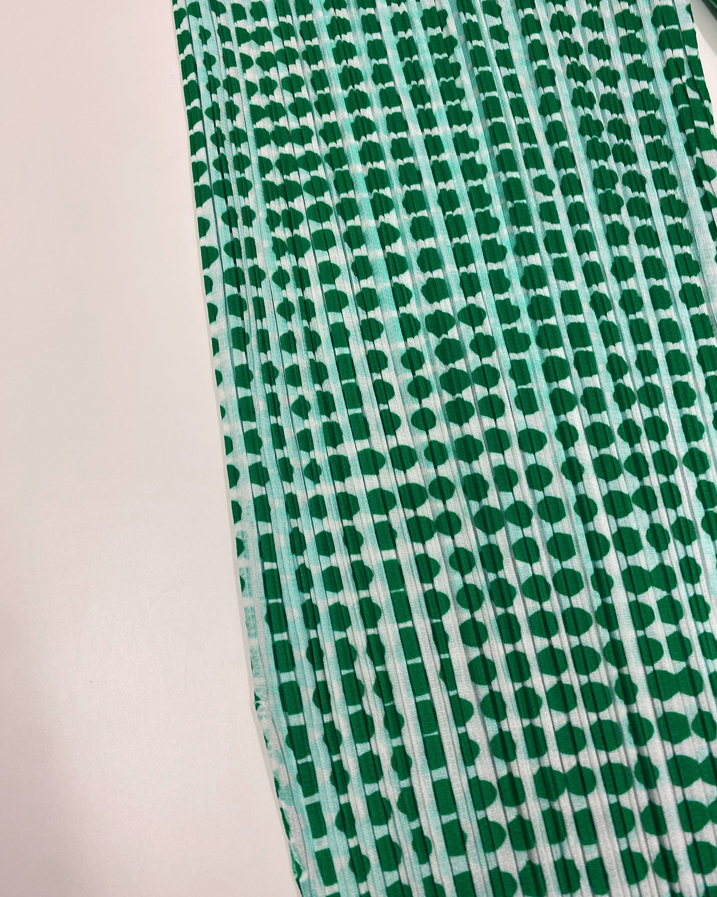 Issey Miyake 2010s Pleated Polka Dot Capri Pants Green