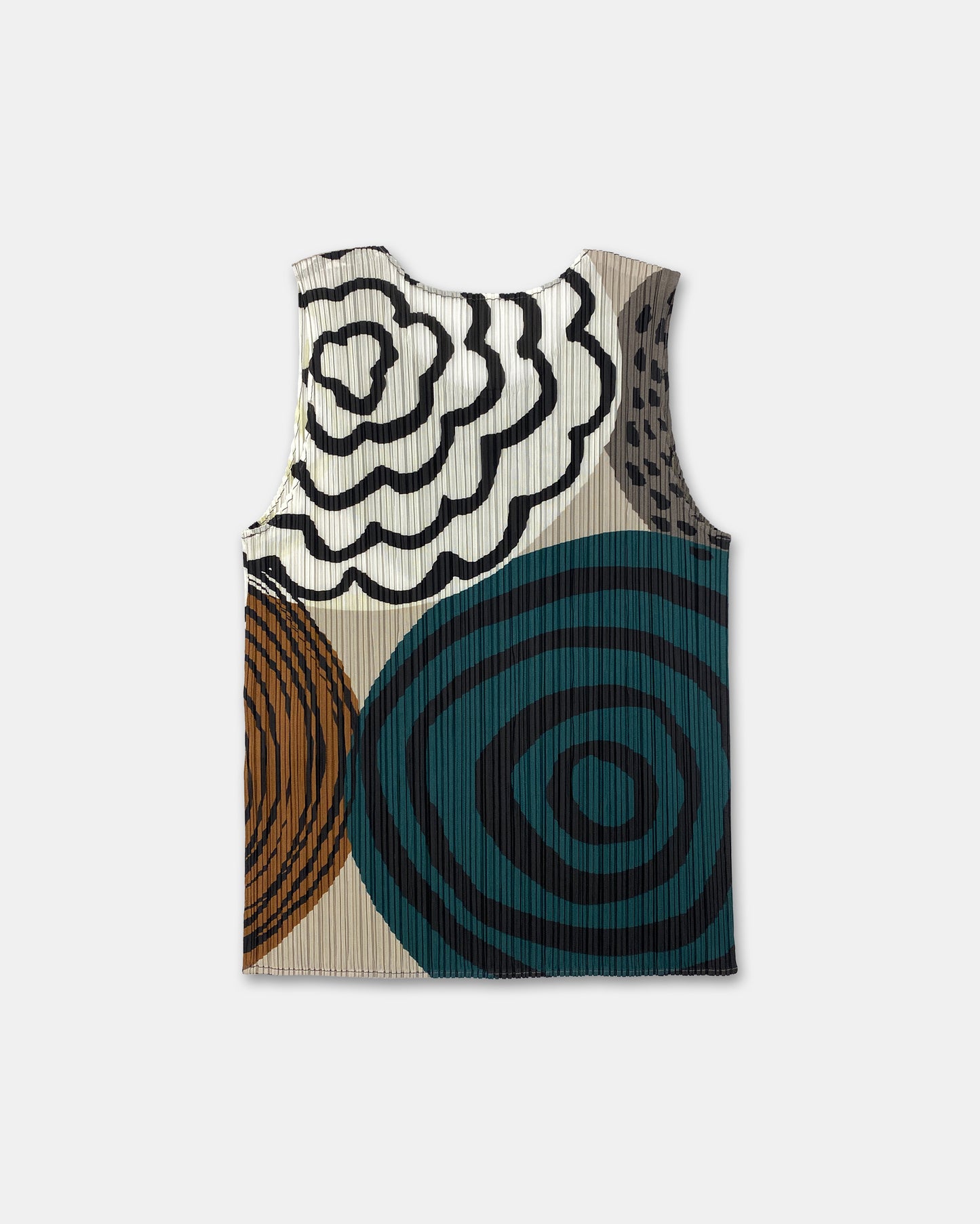 Issey Miyake 2010s Pleats Please Annual Ring Tank Top Multicolor