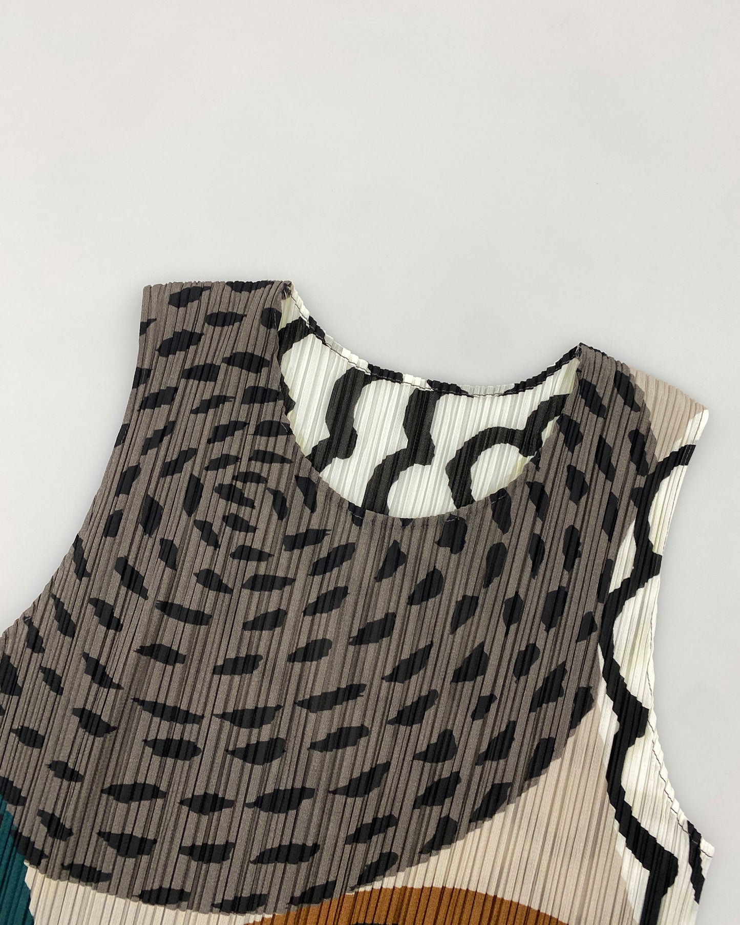 Issey Miyake 2010s Pleats Please Annual Ring Tank Top Multicolor
