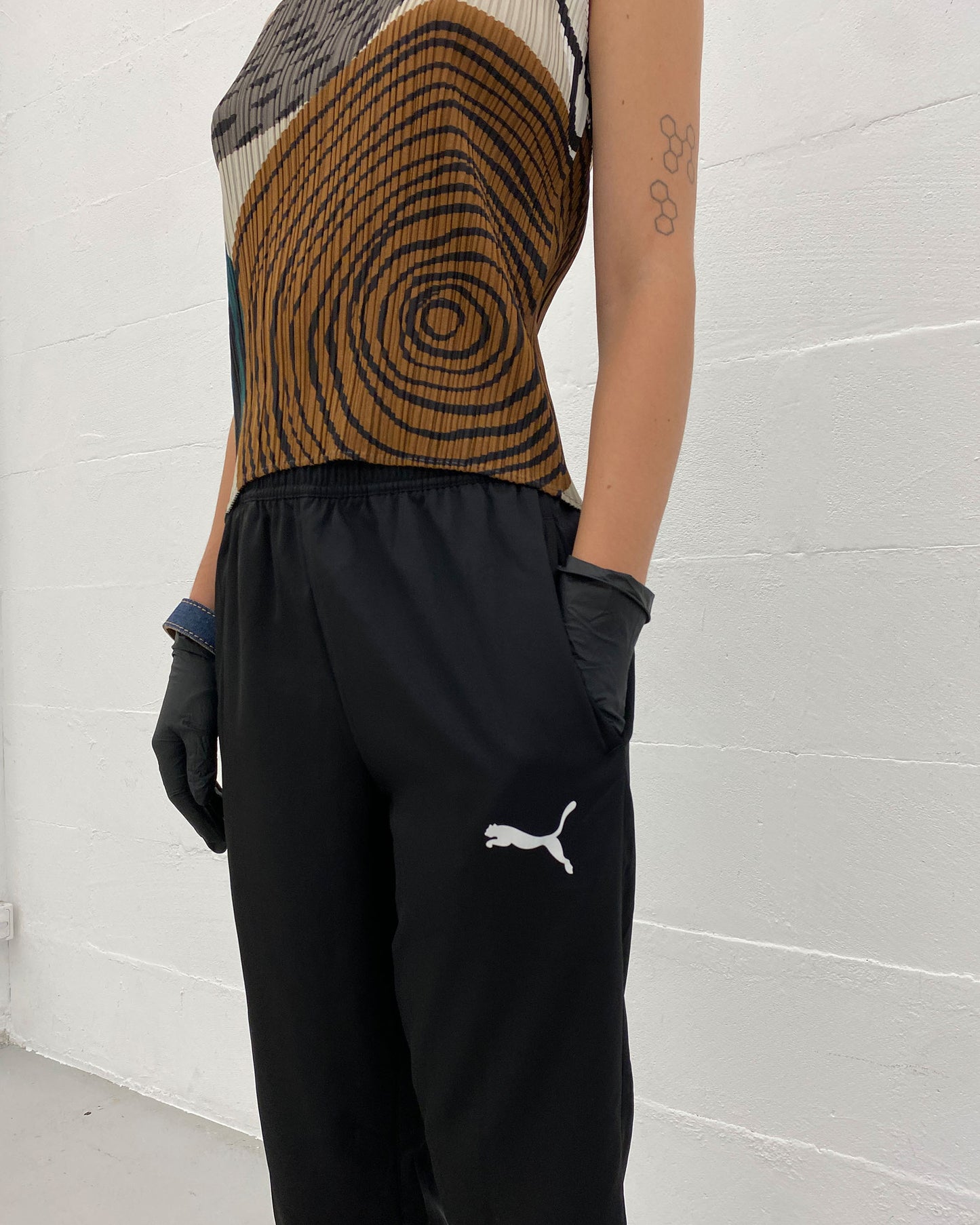 Issey Miyake 2010s Pleats Please Annual Ring Tank Top Multicolor