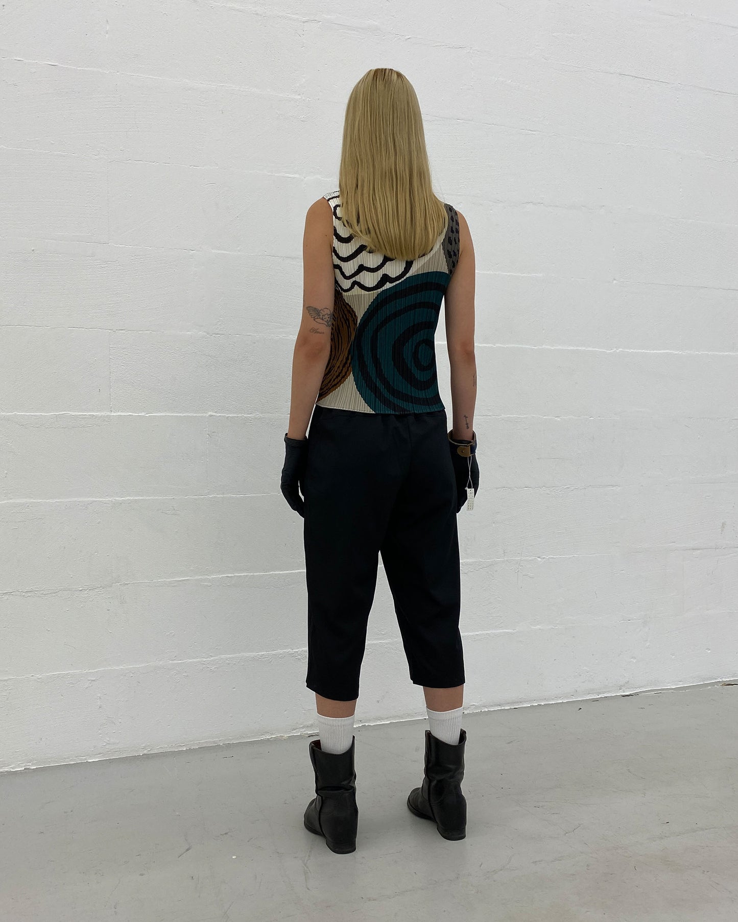 Issey Miyake 2010s Pleats Please Annual Ring Tank Top Multicolor