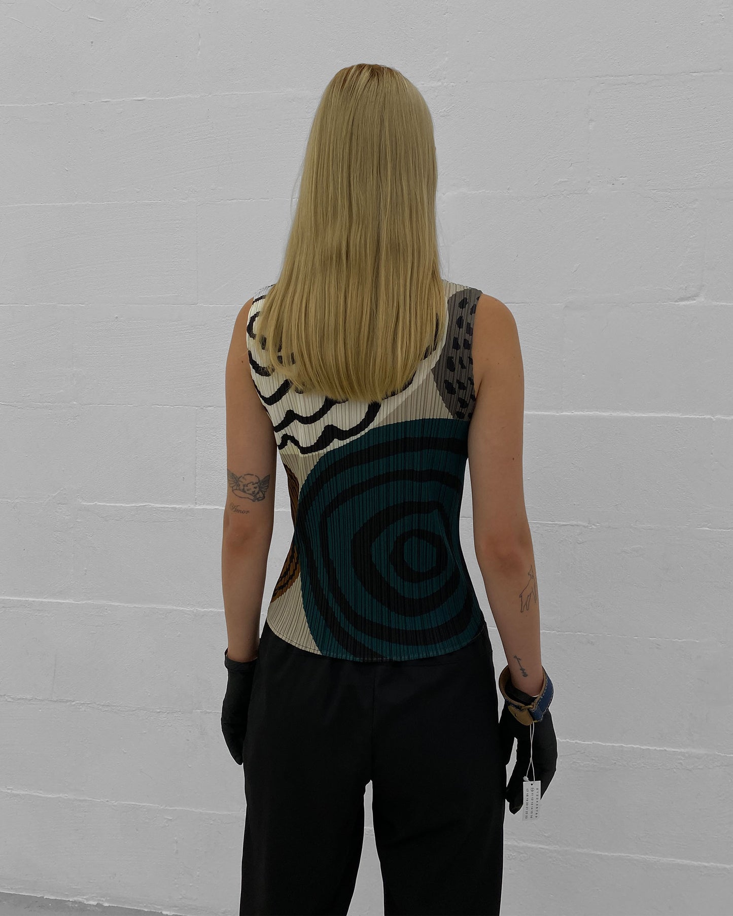 Issey Miyake 2010s Pleats Please Annual Ring Tank Top Multicolor