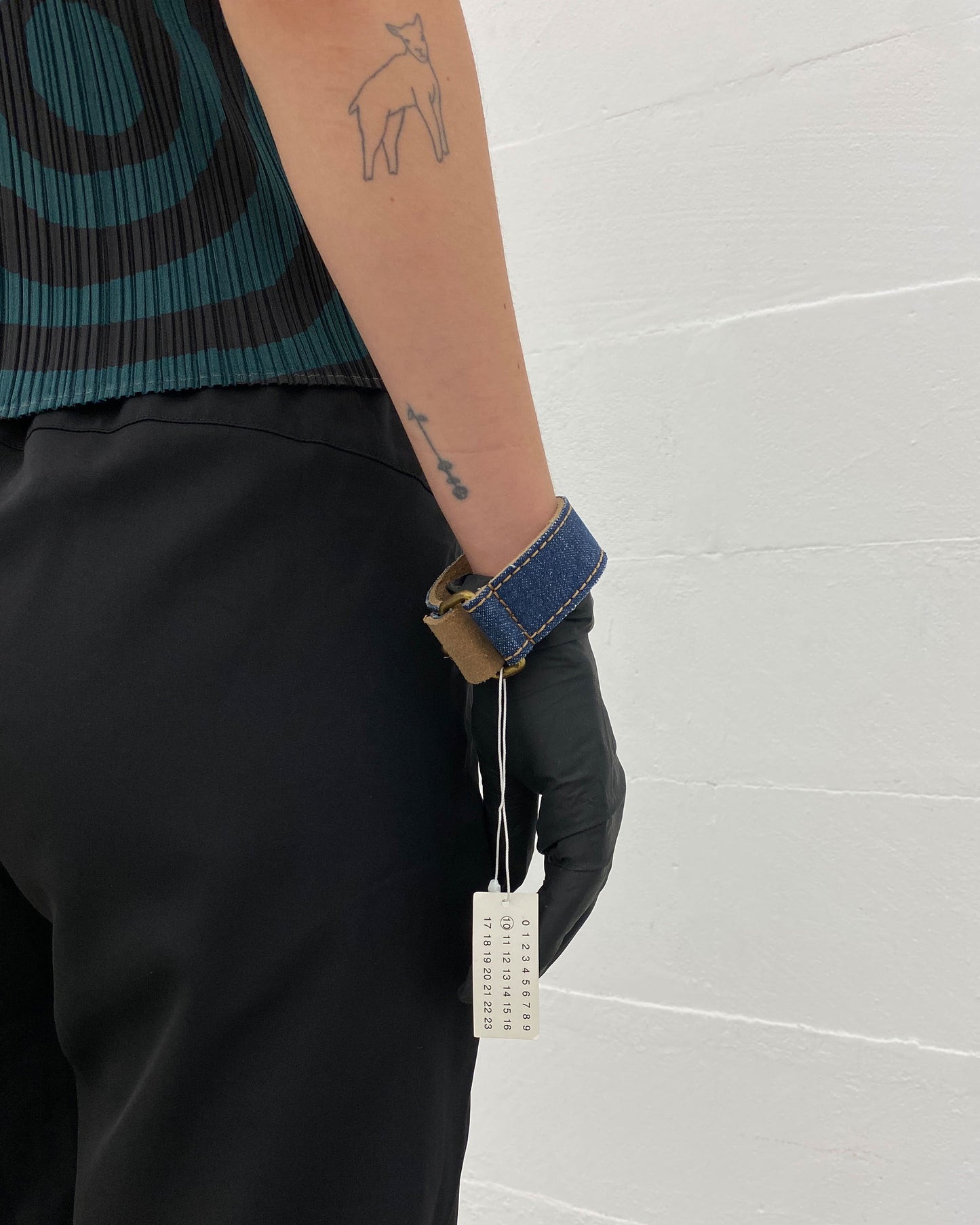 Maison Martin Margiela SS2003 Denim Leather Bracelet Indigo Blue