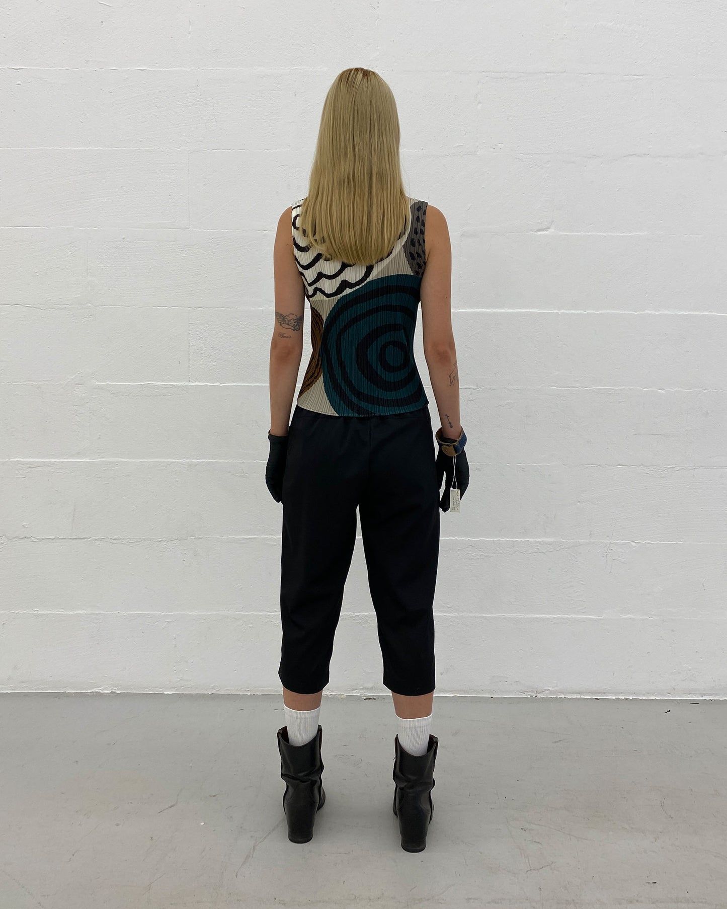 Issey Miyake 2010s Pleats Please Annual Ring Tank Top Multicolor